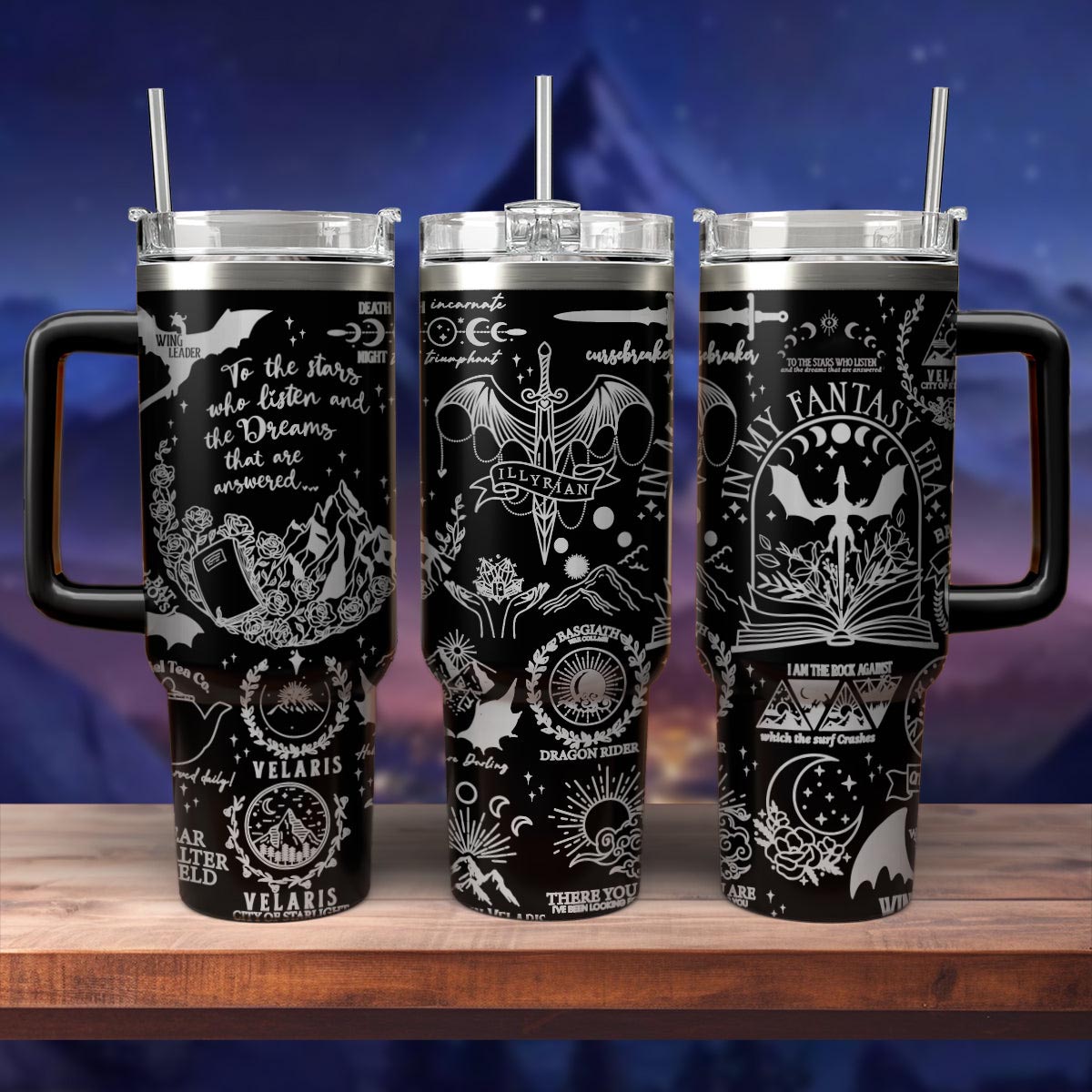 Forever In My Fantasy Era Reading Fantasy Books Tumbler 30oz/40oz, Velaris Bookish Tumbler. VLR22