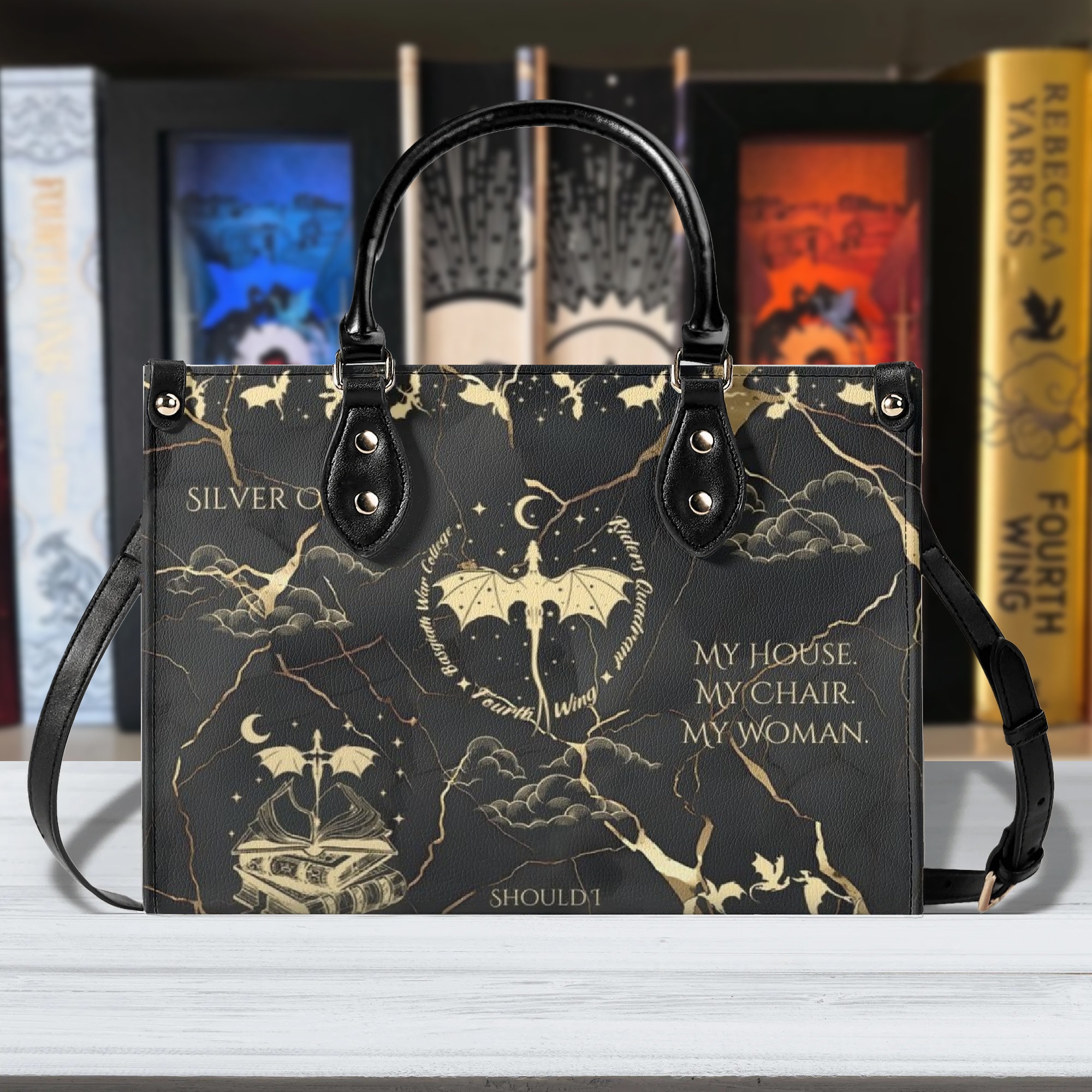 Fourth Wing Inspired Purse with Dragon Leather Bag, Fourth Wing Inspired Bag, Personalized Leather Bag, Fantasy Leather Handbag, Perfect Gift for Women. HBVLR27