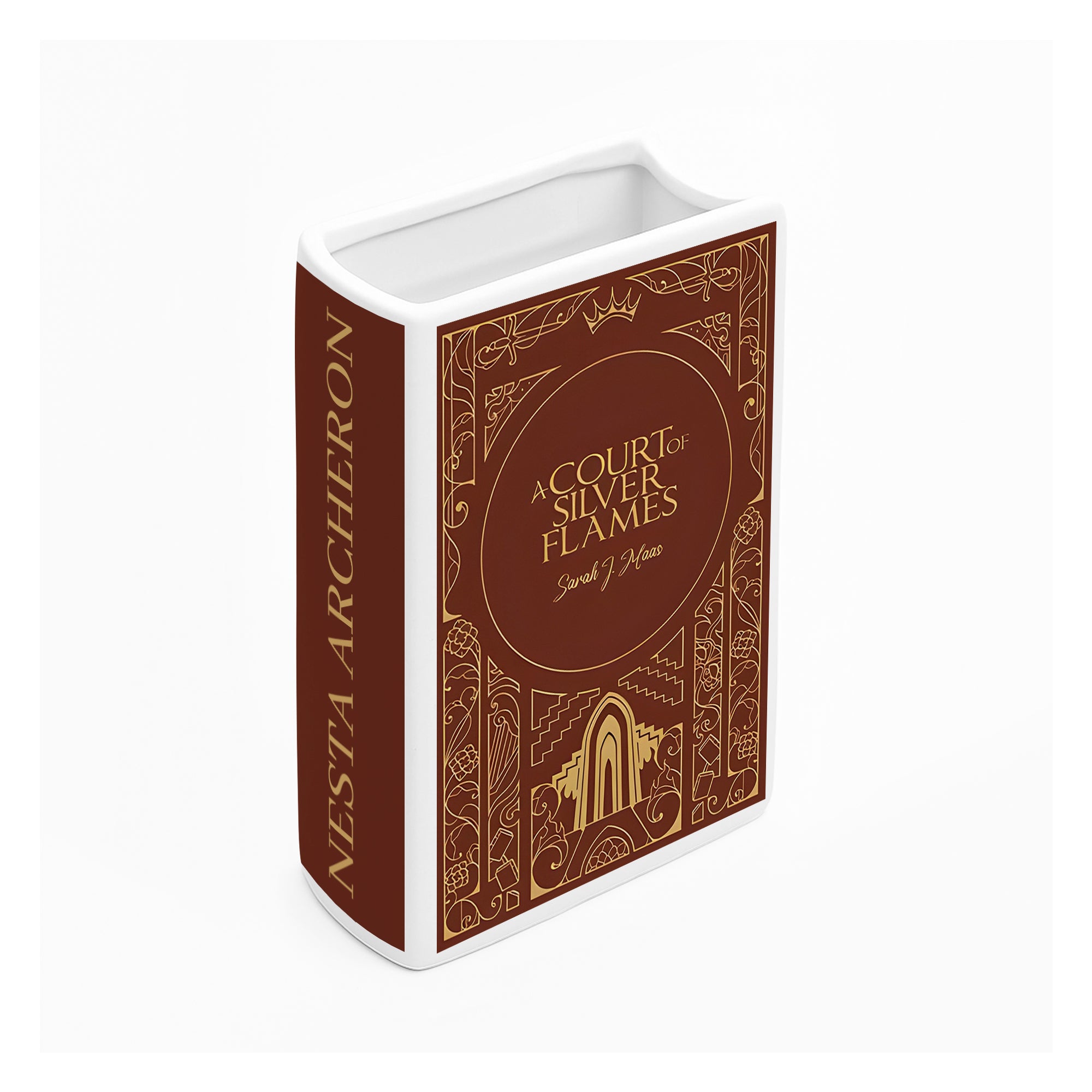 A Court of Sliver And Flames Ceramic Book Vase, Ceramic Fantasy Vase for Book Lovers, Book Gift For Fan CVVRL26