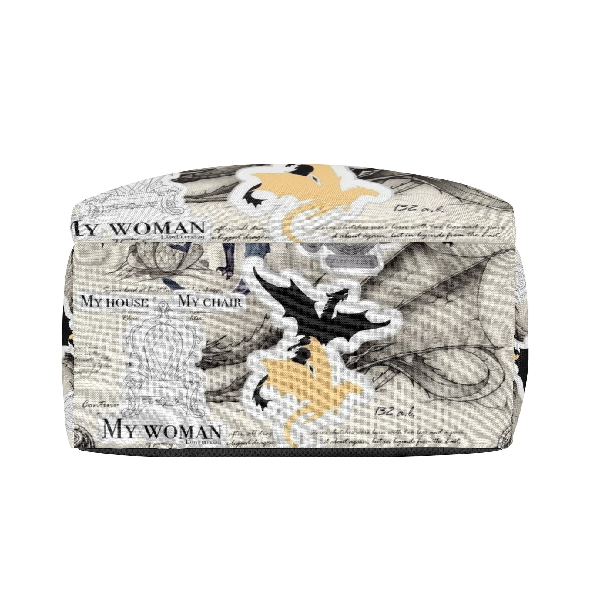 Fourth Wing Backpack, Dragon Collage Design, Fantasy Book Bag, Book Lover Gift BPVLR25