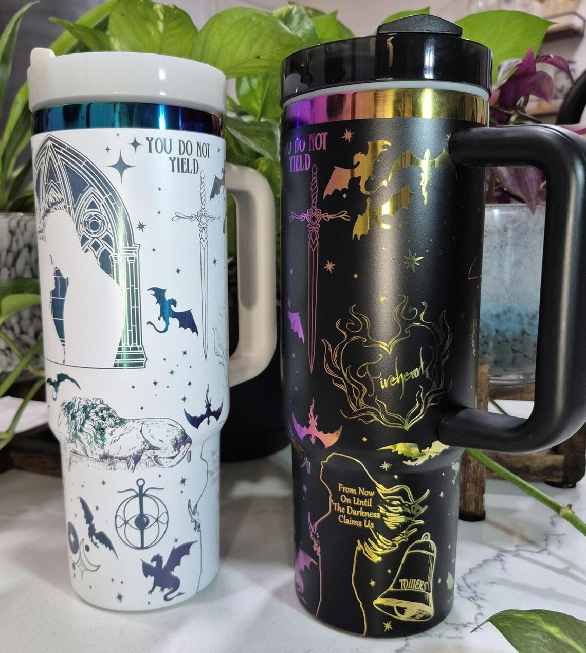 Throne Of Glass Book Tumbler 30oz/40oz, You do not Yield Tumbler, Fireheart Tumbler. VLR30