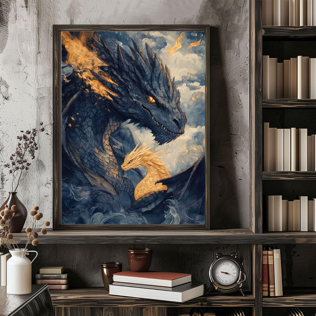 Tairn Andarna Dragon Art Print - Fourth Wing Book Inspired Poster, Fantasy Wall Art, Romantic Dragon Decor, Gift For Readers, Bookish Room VLRP15