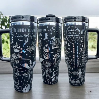 A Court Of Thorns And Rose Engraved Tumbler 30oz/40oz, Dragon Fantasy Tumbler, Bookish Gift. VLR14