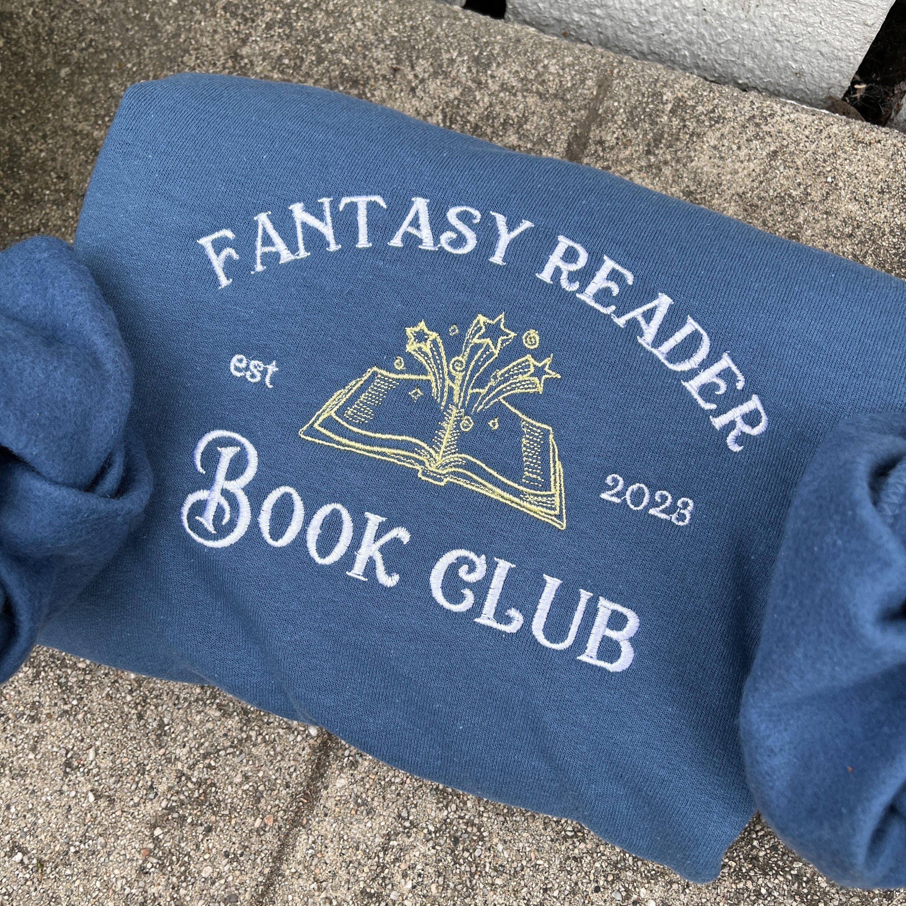 Fantasy Reader Book Club Sweatshirt, Embroidered Bookish Pullover, Cozy Reading Sweater, Book Lover Gift, Fantasy Book Club Shirt