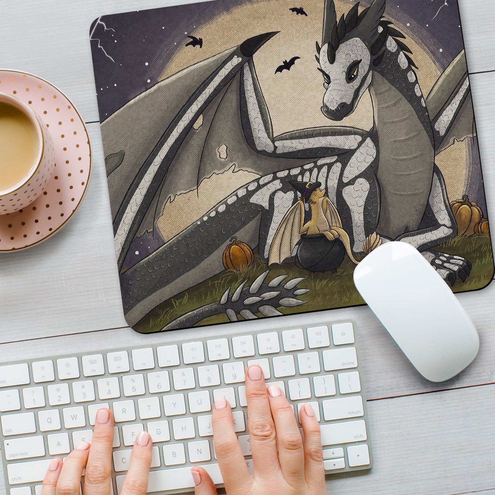 Fourth Wing Desk Mat, Tairn and Andarna Dragon Mouse Pad, Empyrean Series Rebecca Yarros Inspired Desk Pad DMVLR27
