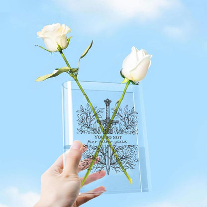 You Do Not Yield Throne of Glass Acrylic Book Vase, Throne of Glass Merch Gift, TOG Book Vase, Aelin Galathynius, SJM Merch VLRBV25