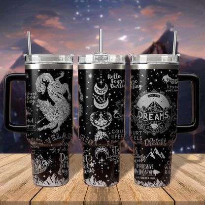 A Court Of Thorns And Roses Book Tumbler 30oz/40oz, Velaris Bookish Tumbler. VLR23