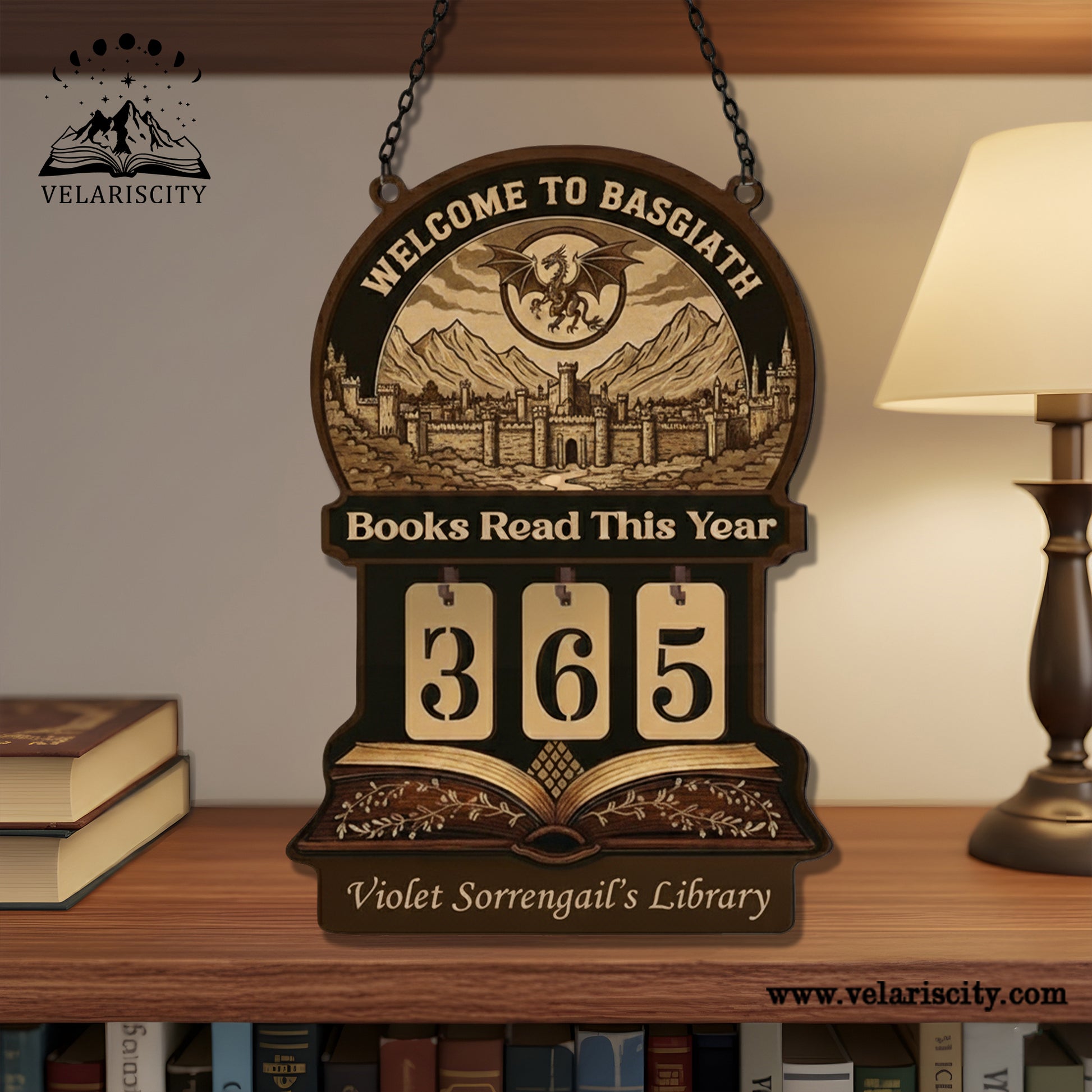 Basgiath War College Book Tracker Sign, Fourth Wing Inspired Dragon Decor, Vintage Fantasy Reading Counter, Bookish Gift BTVLR25