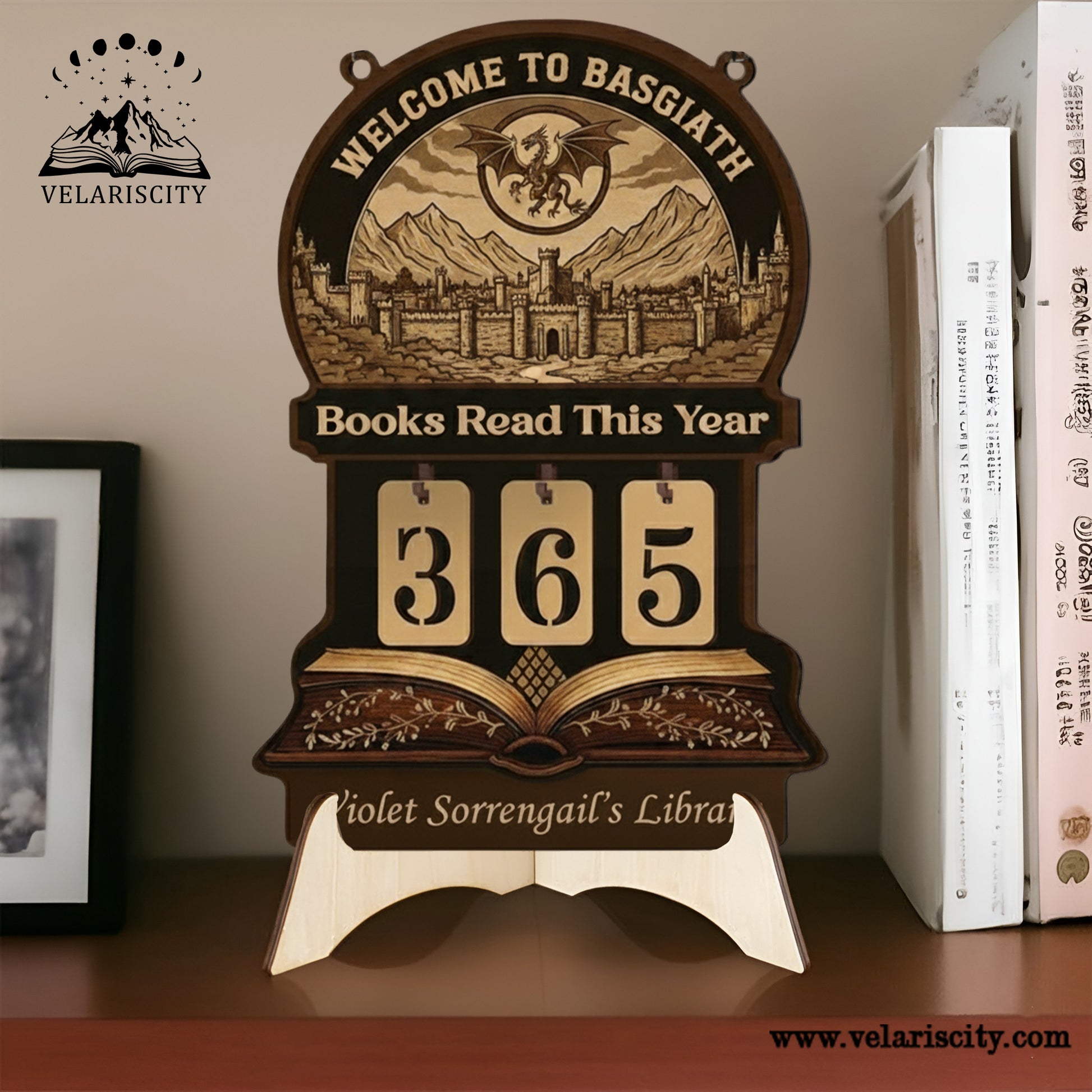 Basgiath War College Book Tracker Sign, Fourth Wing Inspired Dragon Decor, Vintage Fantasy Reading Counter, Bookish Gift BTVLR25