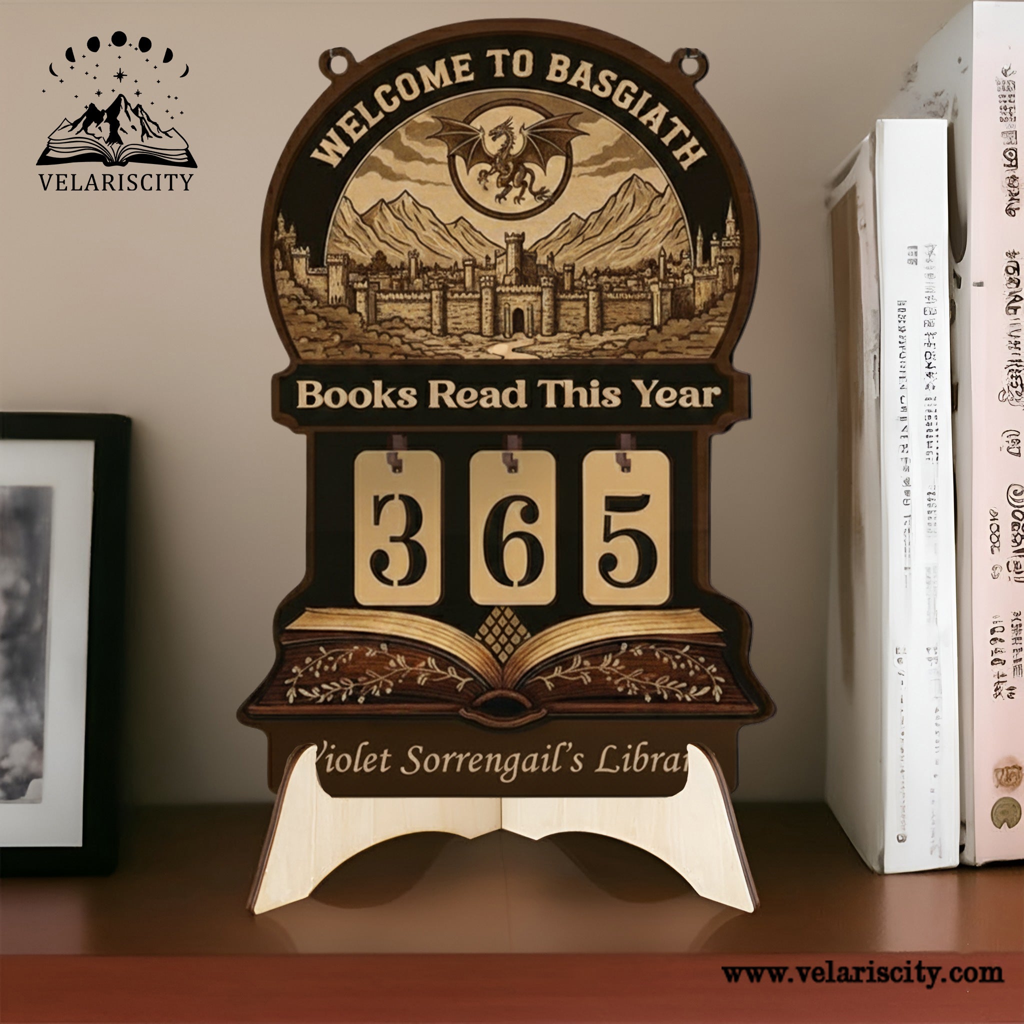 Basgiath War College Book Tracker Sign, Fourth Wing Inspired Dragon Decor, Vintage Fantasy Reading Counter, Bookish Gift BTVLR32
