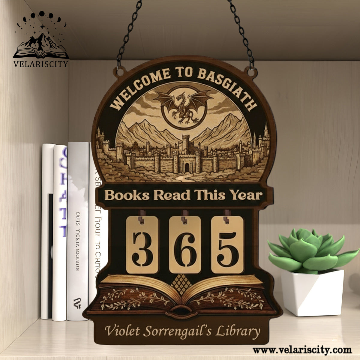 Basgiath War College Book Tracker Sign, Fourth Wing Inspired Dragon Decor, Vintage Fantasy Reading Counter, Bookish Gift BTVLR25