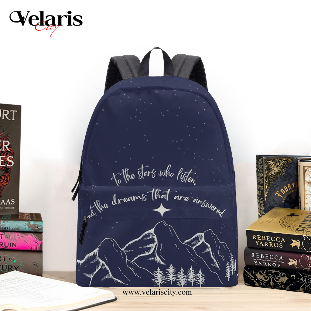 ACOTAR Velaris Inspired Backpack, To The Stars Inspirational Quote Backpack, Book Lover Gift BPVLR28