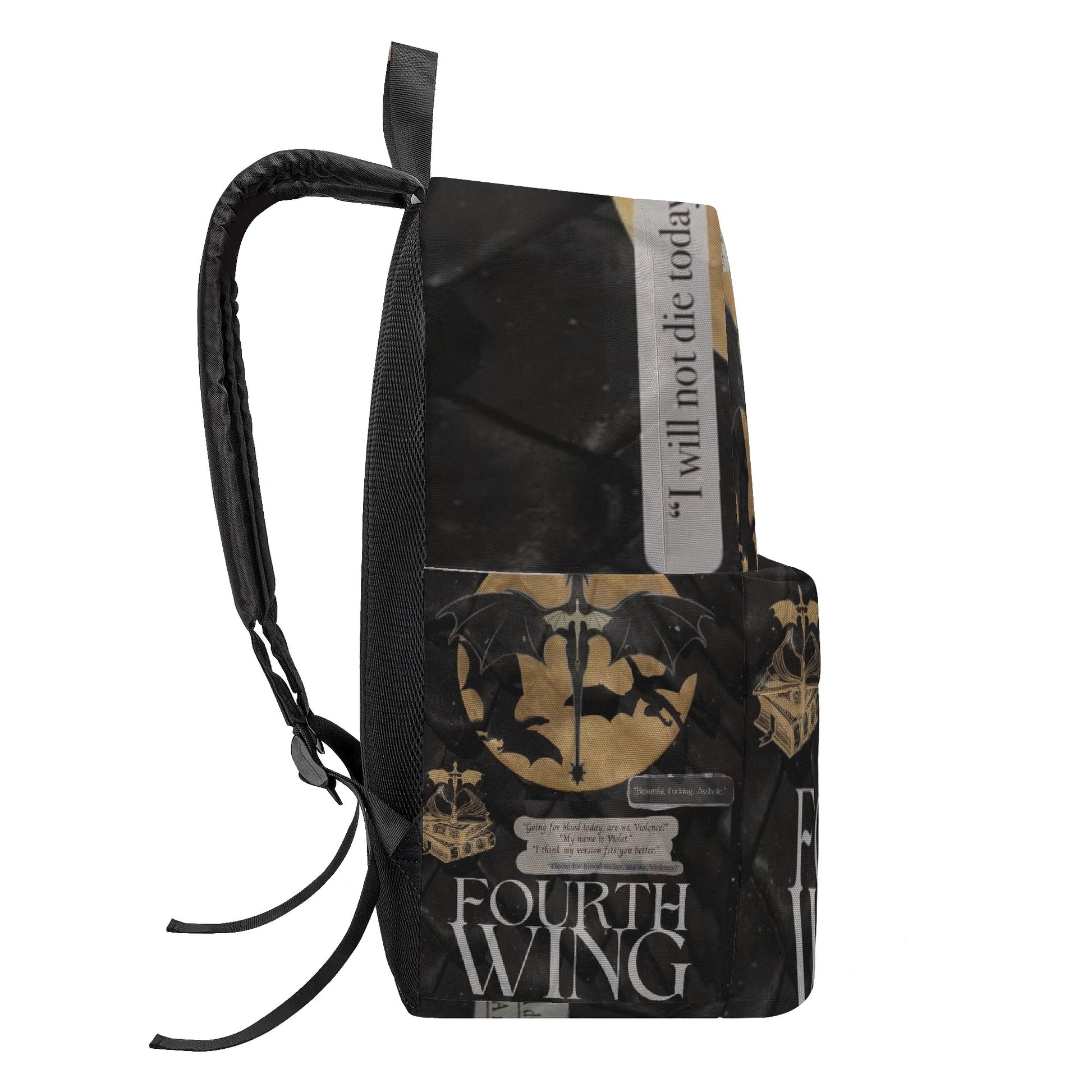 Fourth Wing Dragon Silhouette Backpack, Fantasy Book Lover Bag, Epic Novel Inspired School Backpack,  Book Lover Gift BPVLR26