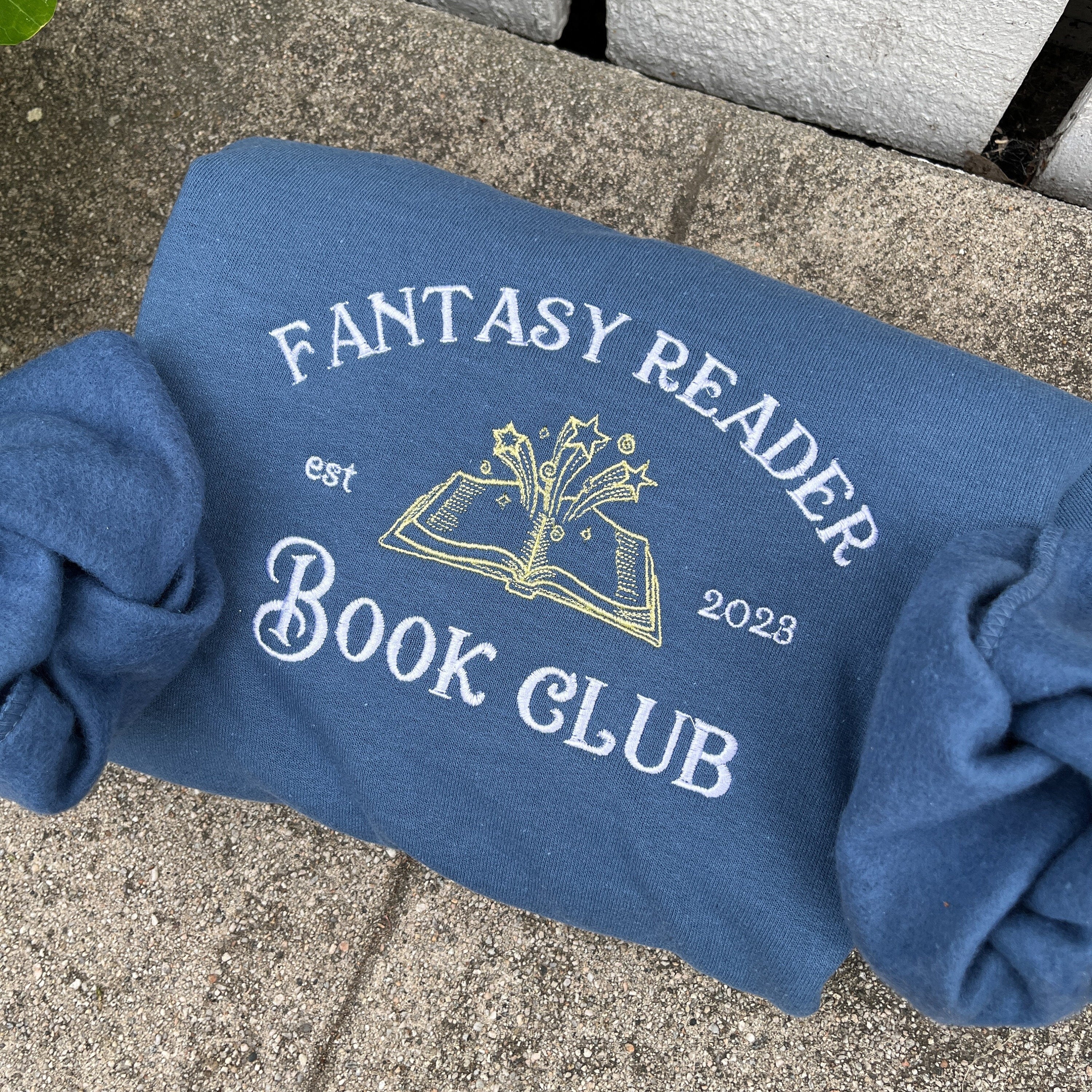 Fantasy Reader Book Club Sweatshirt, Embroidered Bookish Pullover, Cozy Reading Sweater, Book Lover Gift, Fantasy Book Club Shirt