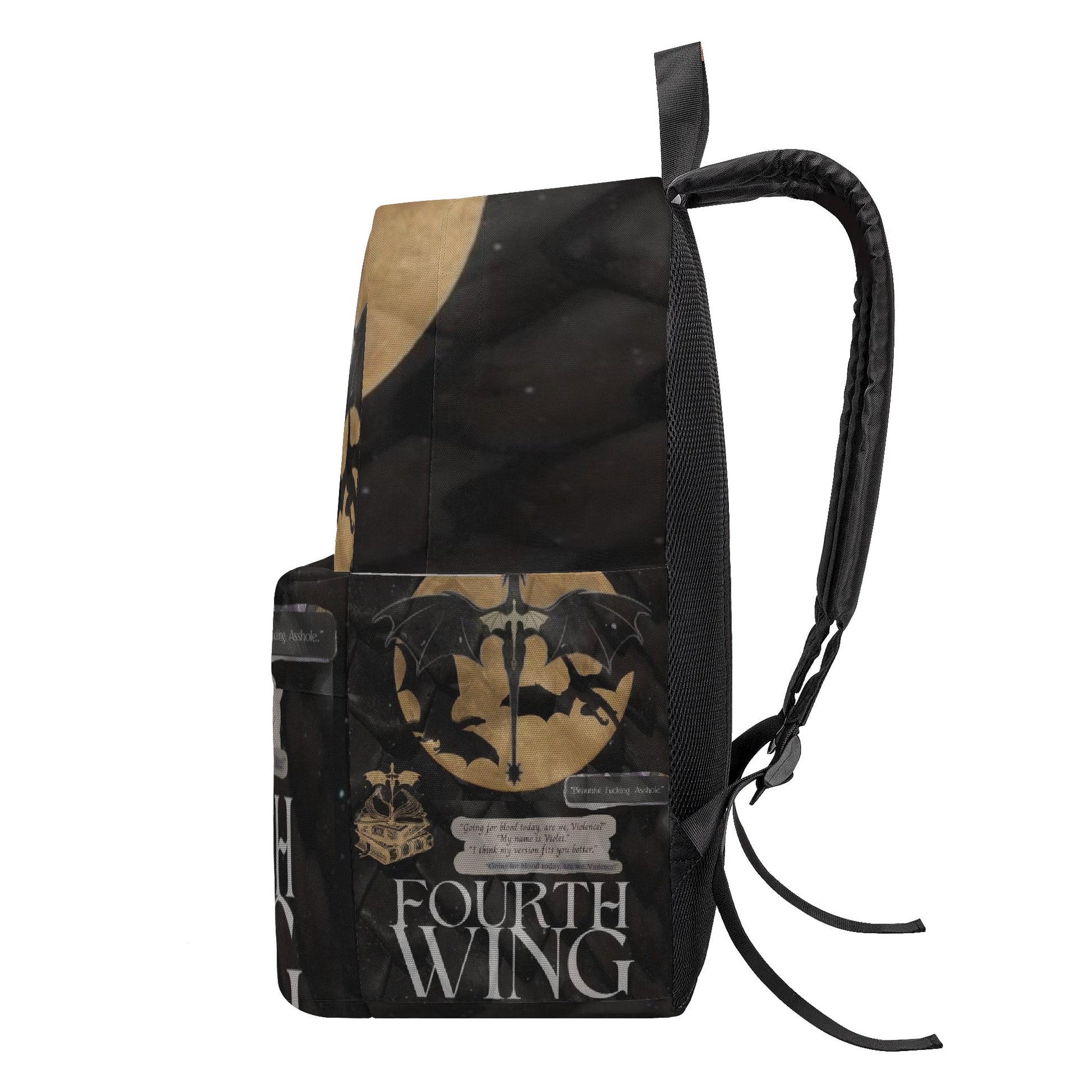 Fourth Wing Dragon Silhouette Backpack, Fantasy Book Lover Bag, Epic Novel Inspired School Backpack,  Book Lover Gift BPVLR26