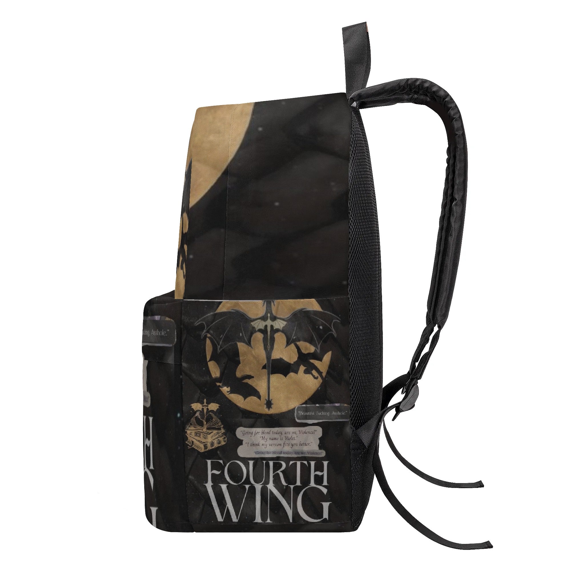 Fourth Wing Dragon Silhouette Backpack, Fantasy Book Lover Bag, Epic Novel Inspired School Backpack,  Book Lover Gift BPVLR26