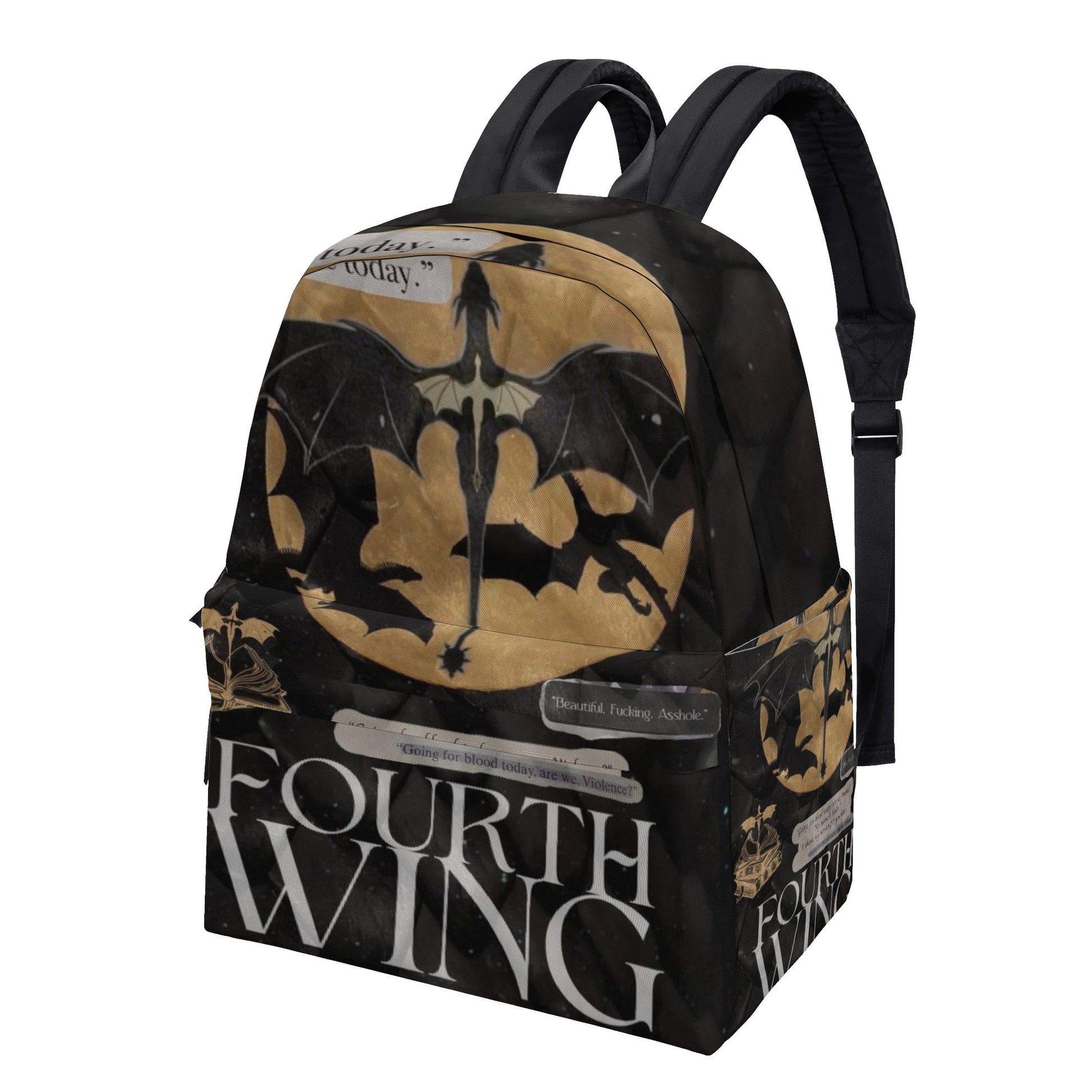 Fourth Wing Dragon Silhouette Backpack, Fantasy Book Lover Bag, Epic Novel Inspired School Backpack,  Book Lover Gift BPVLR26