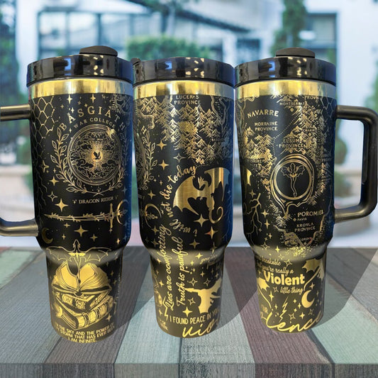 Basgiath War College Engraved Tumbler 30oz/40oz, Dragon Fantasy Fourth Wing Tumbler, Bookish Gift. VLR15