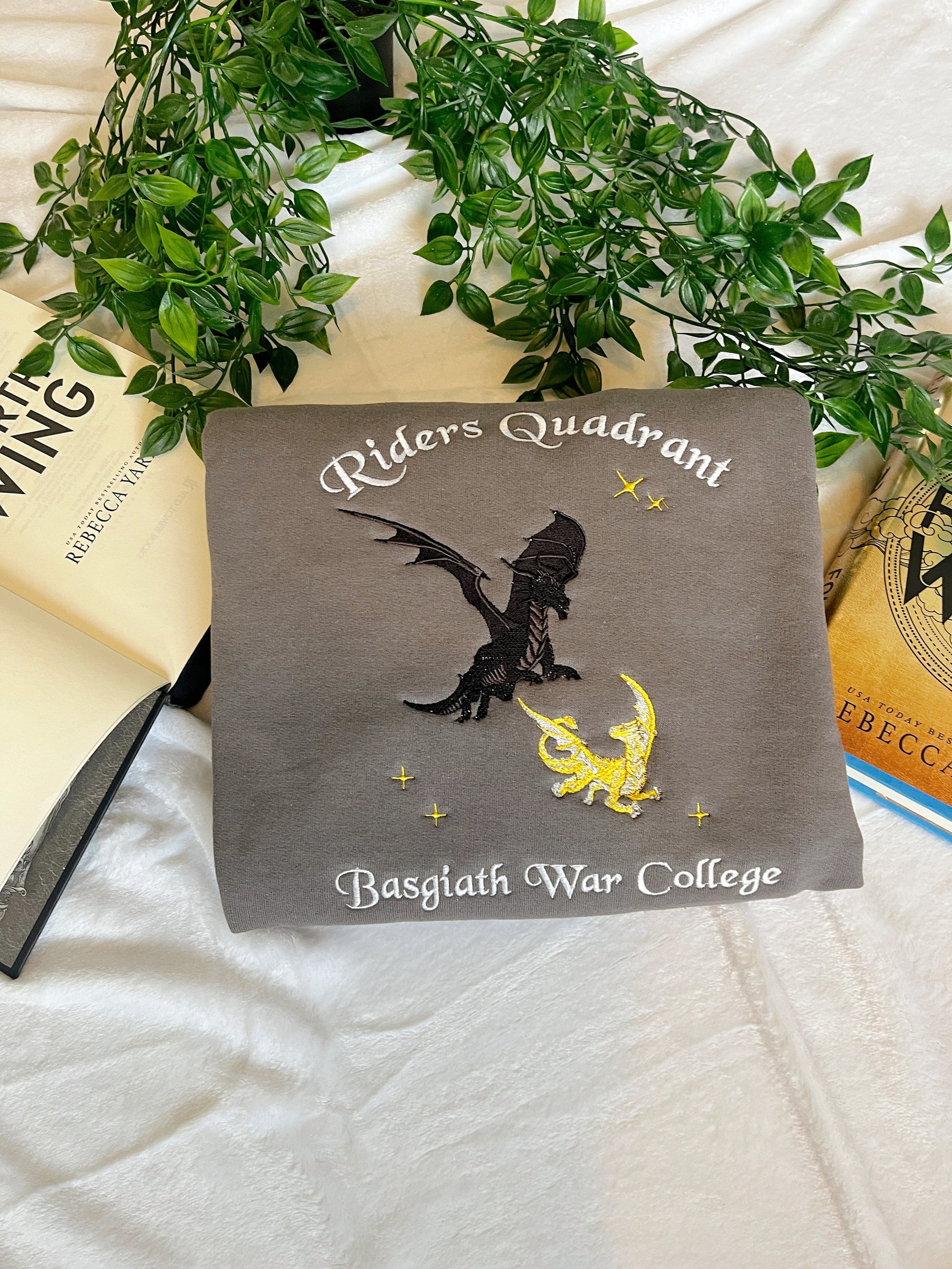 Riders Quadrant Sweatshirt, Licensed Fourth Wing Merc,  Embroidered Fourth Wing Sweatshirt, Basgiath War College VEMB36
