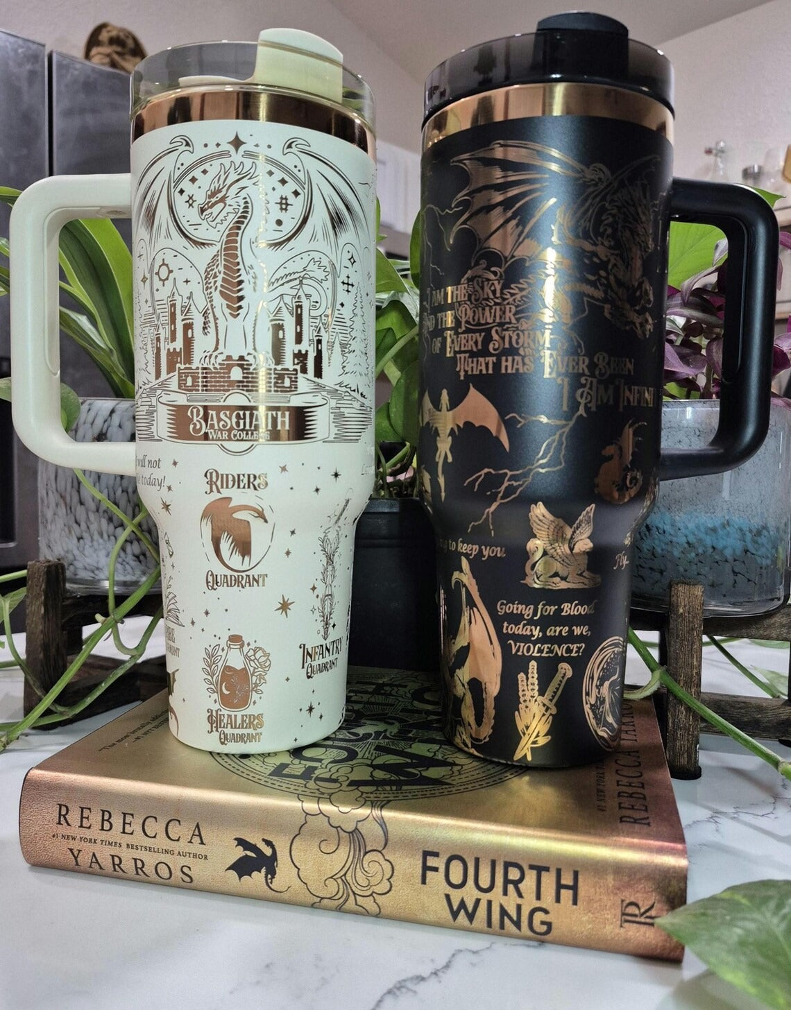 Fouth Wing Engraved Tumbler 30oz/40oz, Basgiath Tumbler, The Empyrean Tumbler. VLR38