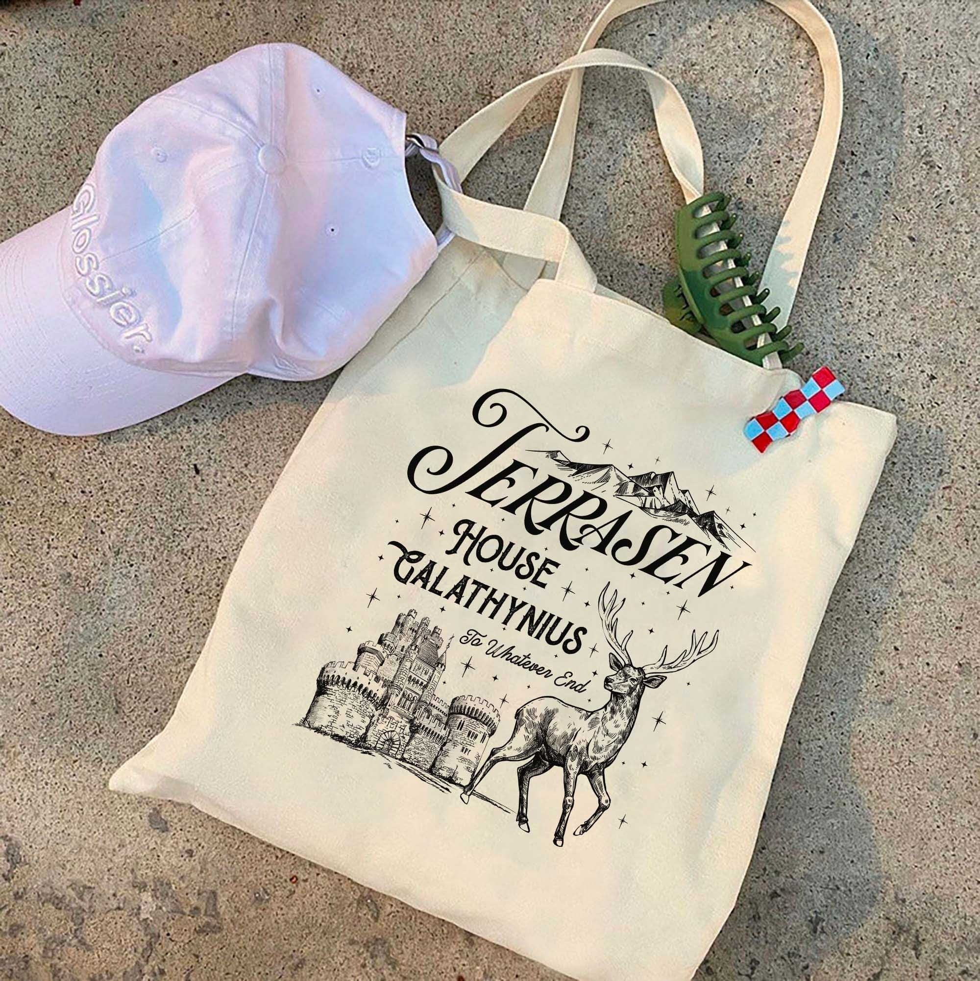 Terrasen Tote Bag,Aelin Galathynius Bag, Rowan Whitethorn, Dorian Thirteen Manon Blackbeak Licensed SJM Merch ACOTAR TOG, Throne Of Glass TBVLR26