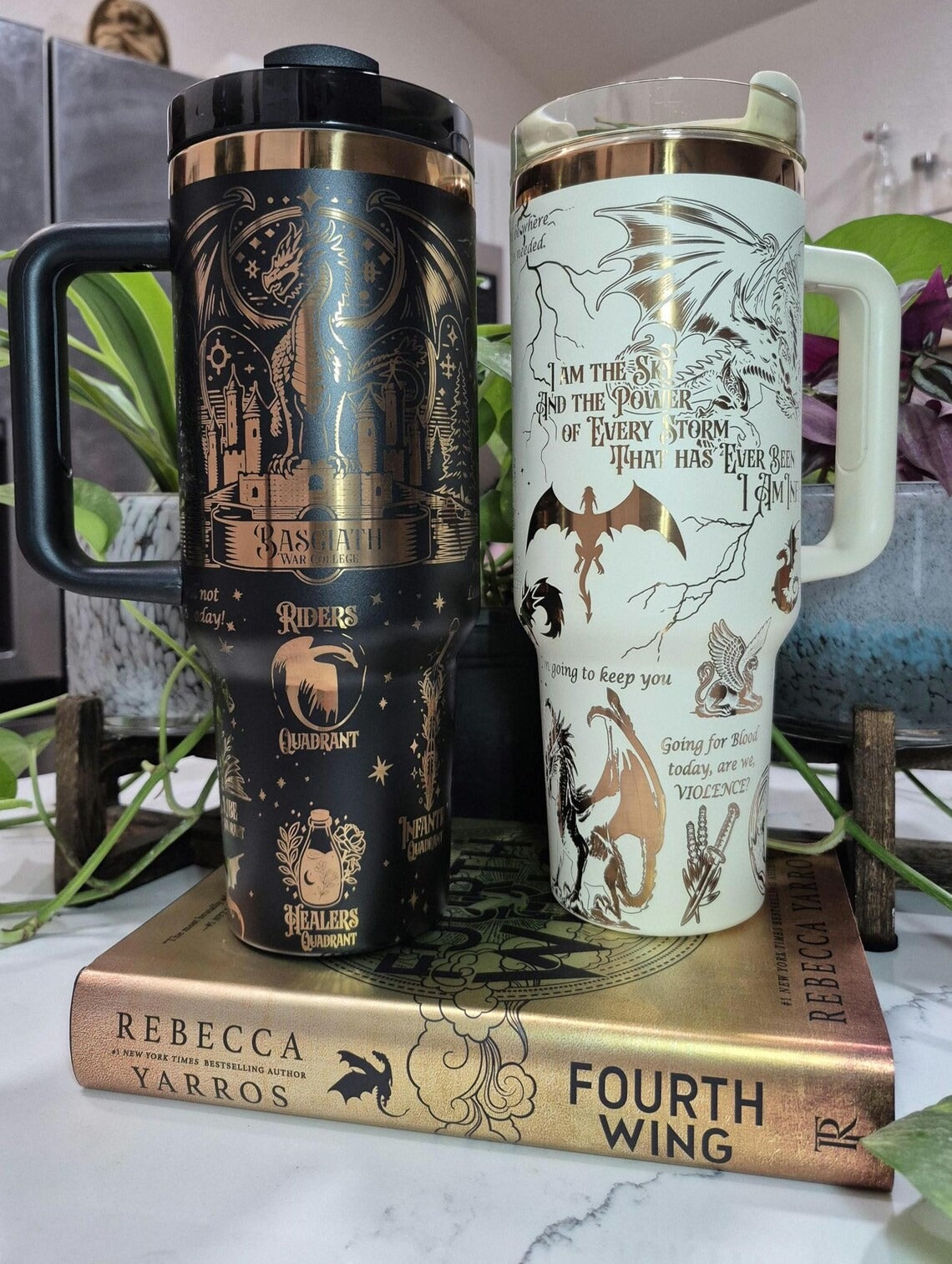 Fouth Wing Engraved Tumbler 30oz/40oz, Basgiath Tumbler, The Empyrean Tumbler. VLR38