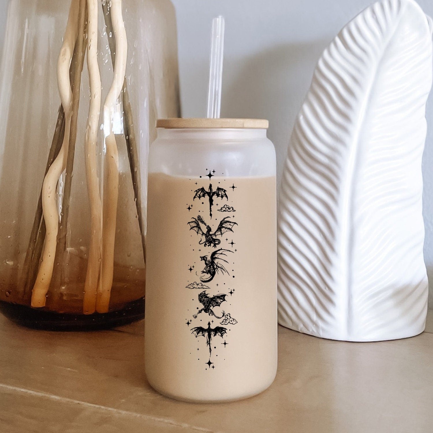 The Thirteen Glass Tumbler, Throne of Glass Iced Coffee Cup, Book Lover Gift, Fantasy Genre Coffee Mug, SJM Merch, Smut Gift GLVLR25