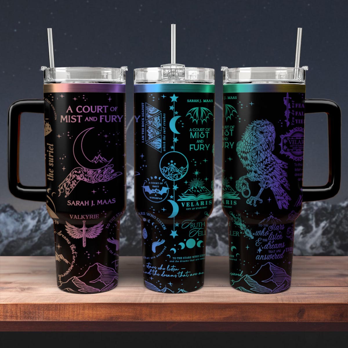 A Court Of Mist And Fury Book Tumbler 30oz/40oz, Roses Book Tumbler, Acotar Tumbler. VLR24