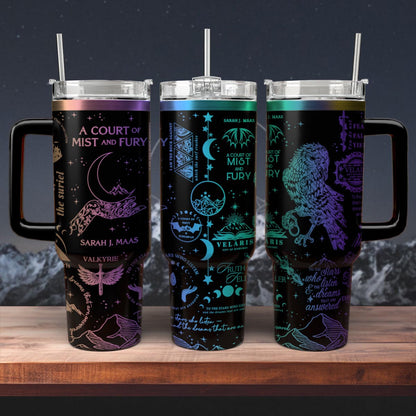 A Court Of Mist And Fury Book Tumbler 30oz/40oz, Roses Book Tumbler, Velaris Bookish Gift. VLR24