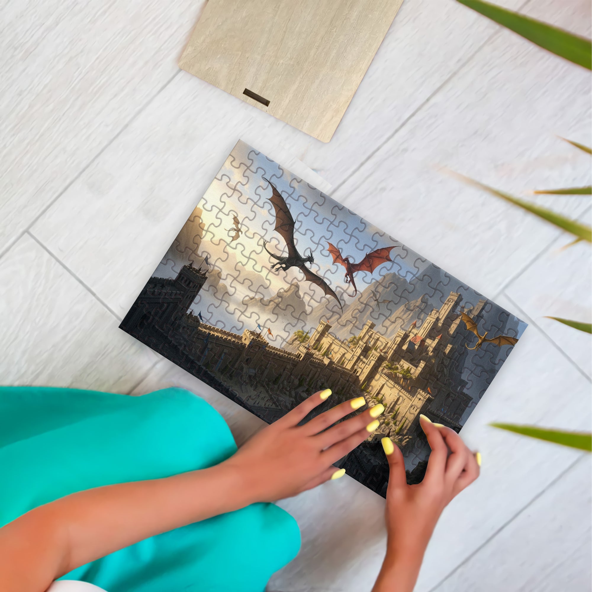 Fourth Wing Puzzle Basgiath War College with Dragons, Fantasy Wooden Jigsaw Puzzle Bookish Gift PVLR28