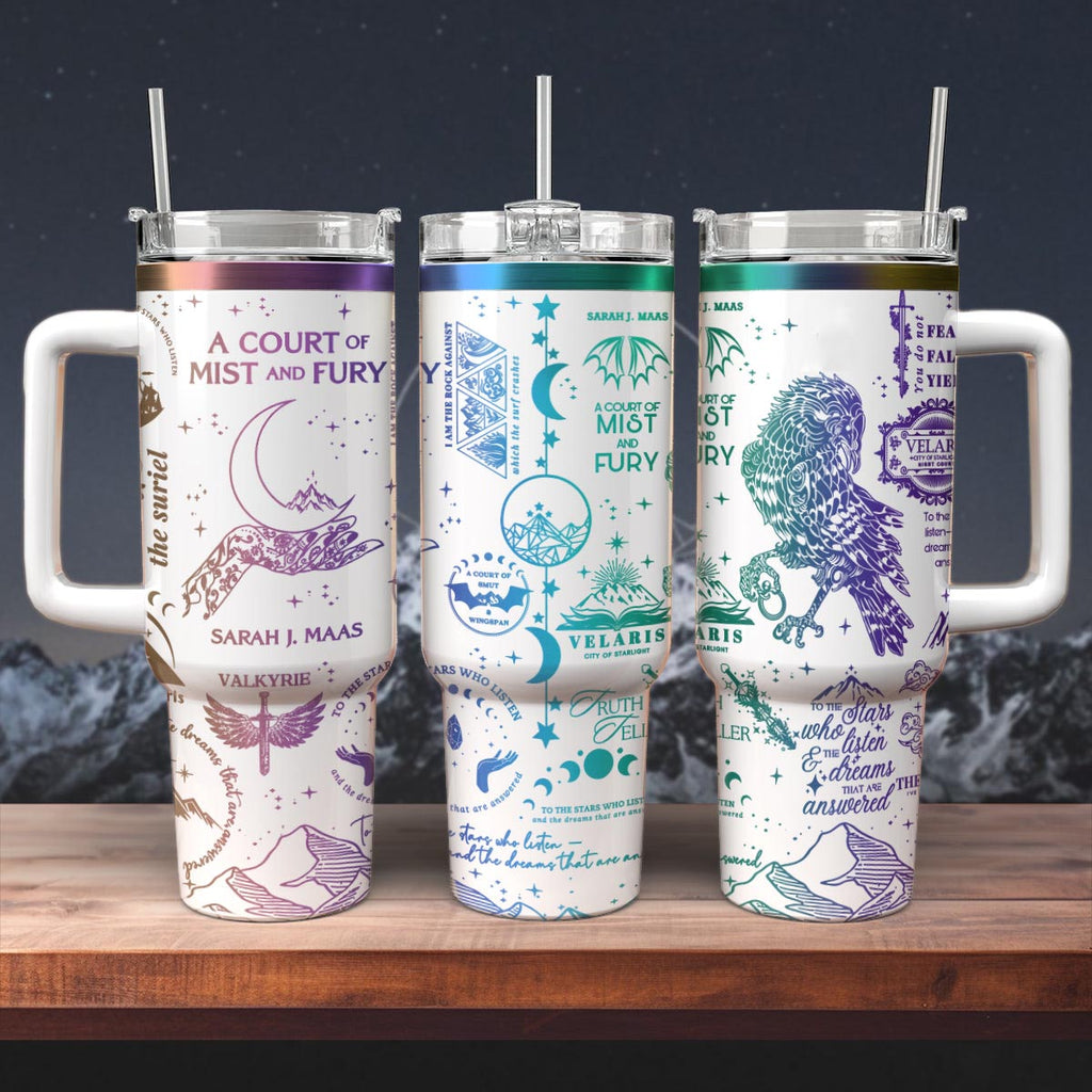 A Court Of Mist And Fury Book Tumbler 30oz/40oz, Roses Book Tumbler, Acotar Tumbler. VLR24