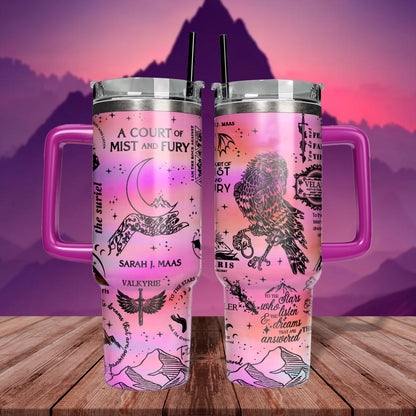 A Court Of Mist And Fury Book Tumbler 30oz/40oz, Roses Book Tumbler, Velaris Bookish Gift. VLR24