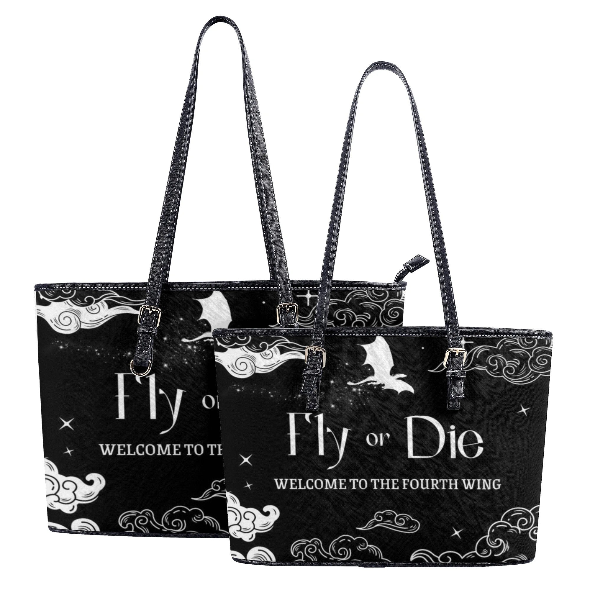 "Fly Or Die" Leather Bag, Fourth Wing Inspired Bag, Personalized Leather Bag, Fantasy Leather Handbag, Perfect Gift for Women. HBVLR29