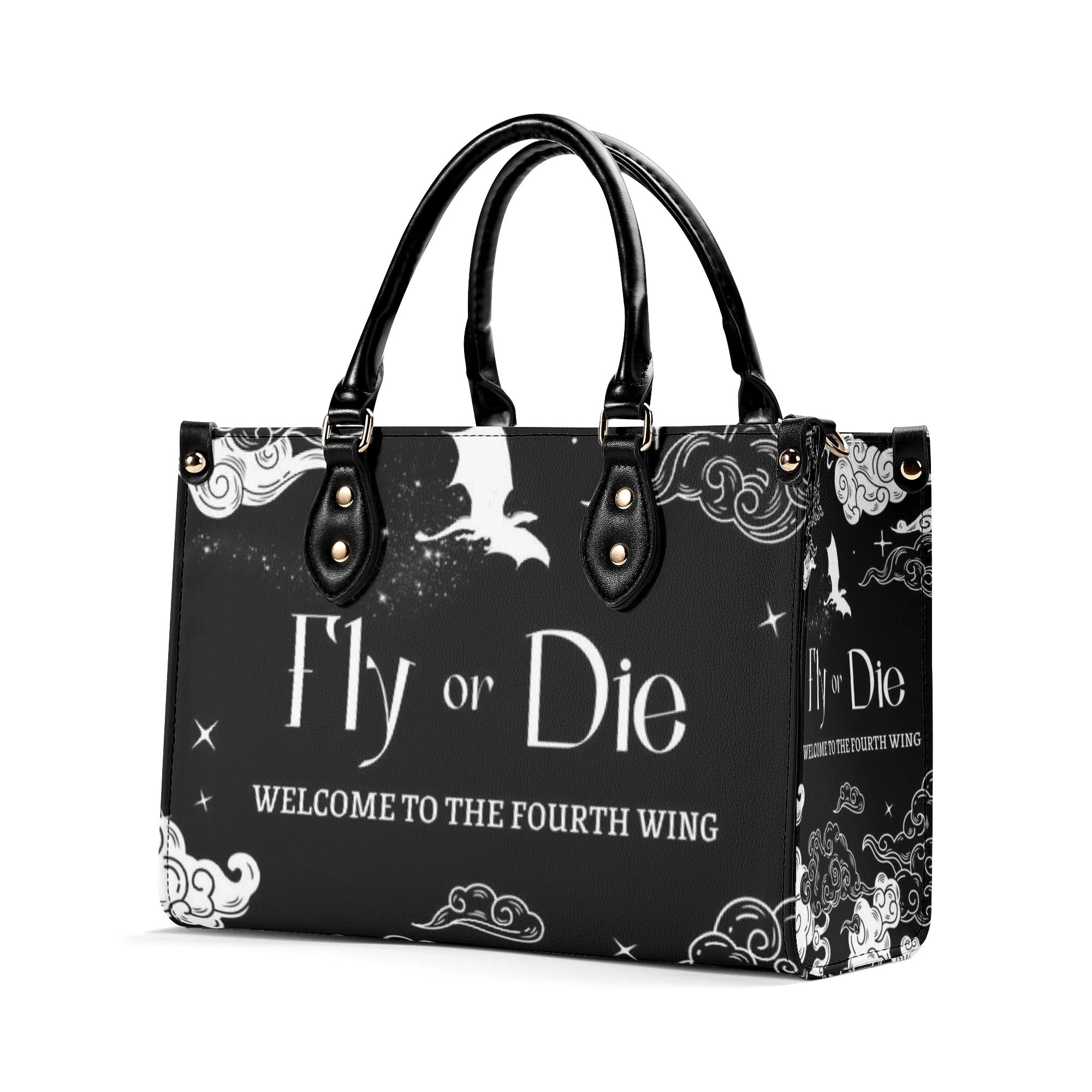 "Fly Or Die" Leather Bag, Fourth Wing Inspired Bag, Personalized Leather Bag, Fantasy Leather Handbag, Perfect Gift for Women. HBVLR29