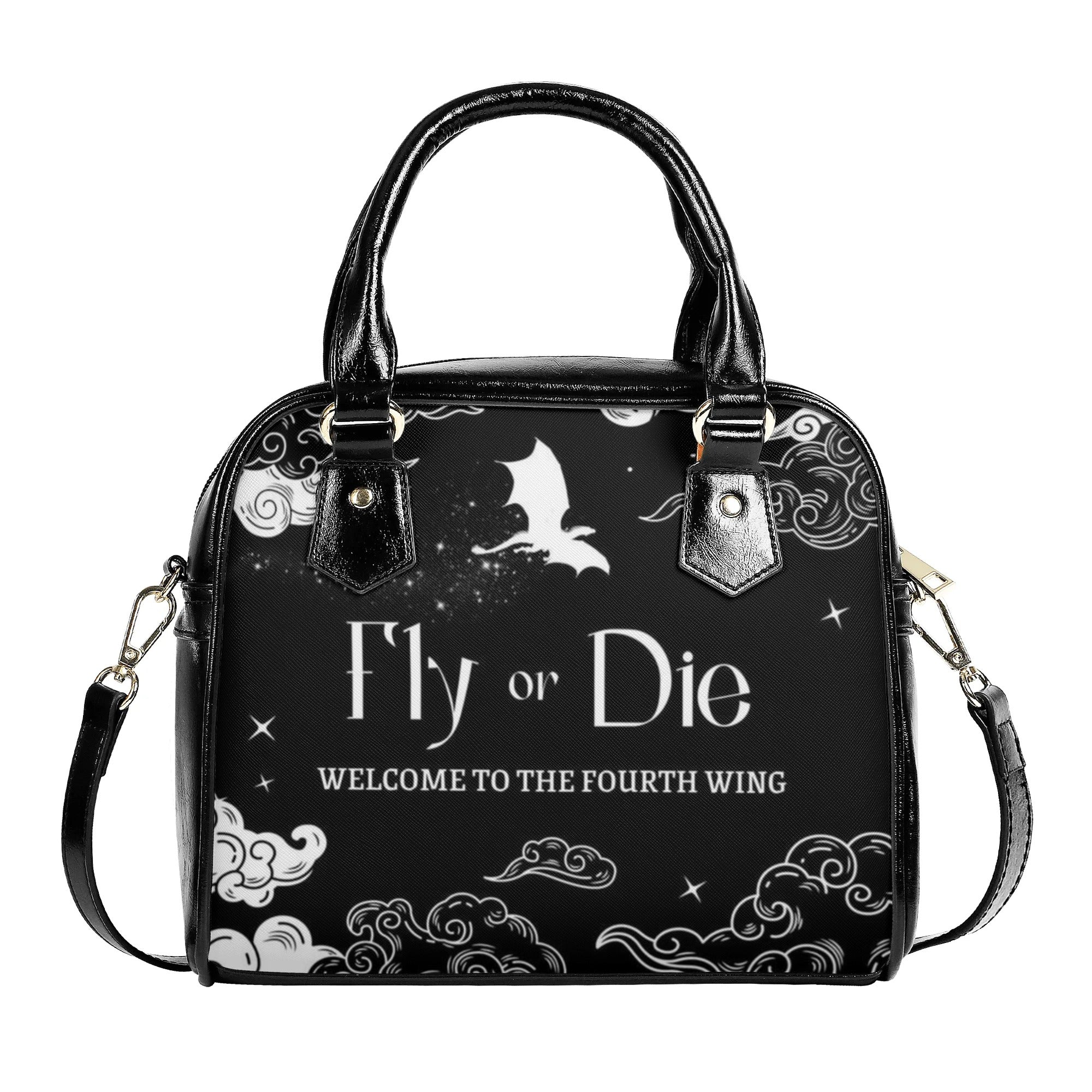"Fly Or Die" Leather Bag, Fourth Wing Inspired Bag, Personalized Leather Bag, Fantasy Leather Handbag, Perfect Gift for Women. HBVLR29