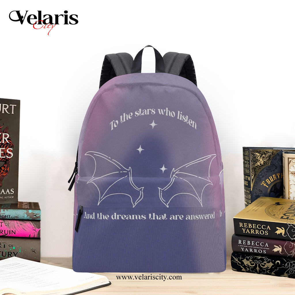 Velaris Inspired Backpack, ACOTAR To The Stars Inspirational Quote Backpack, Book Lover Gift BPVLR29
