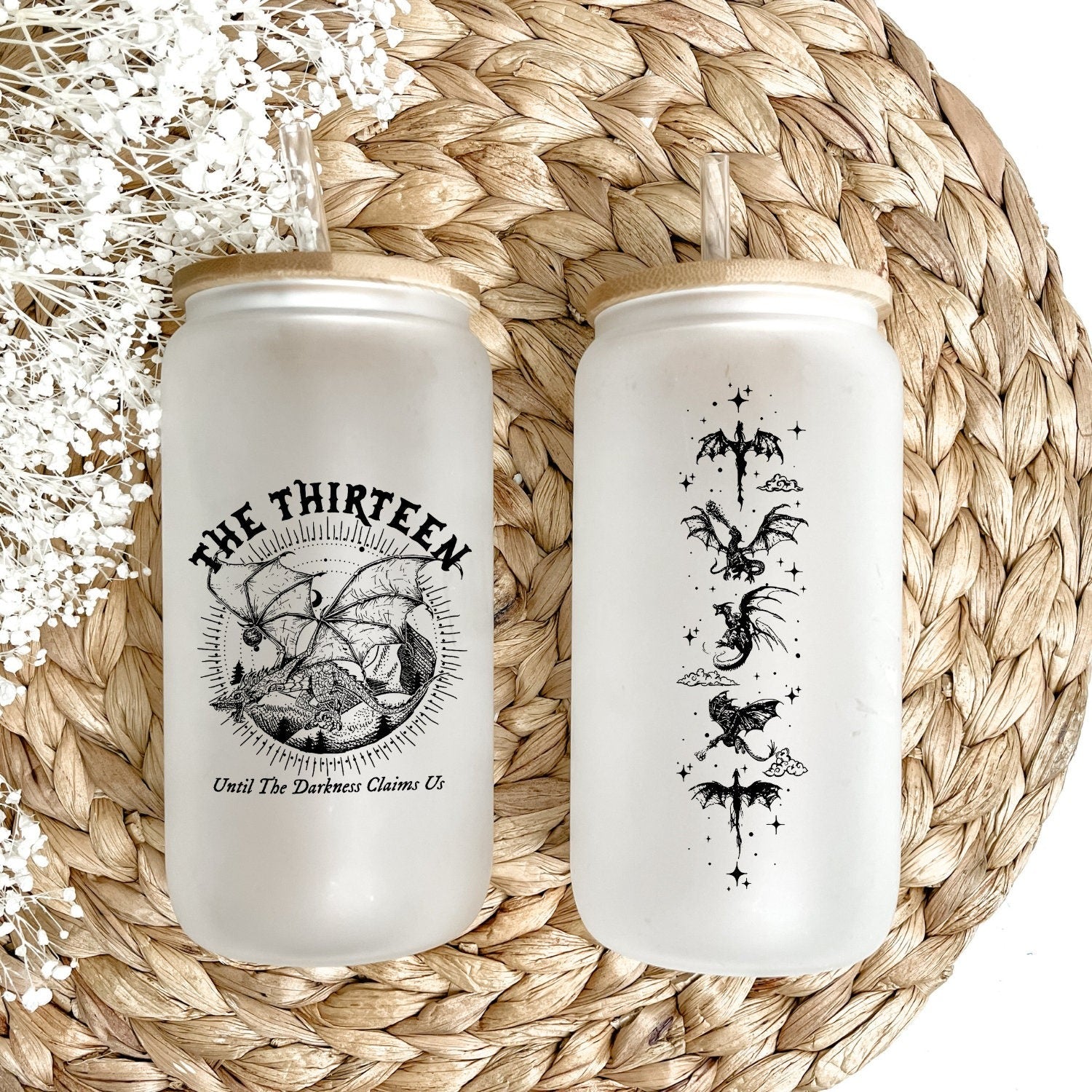 The Thirteen Glass Tumbler, Throne of Glass Iced Coffee Cup, Book Lover Gift, Fantasy Genre Coffee Mug, SJM Merch, Smut Gift GLVLR25