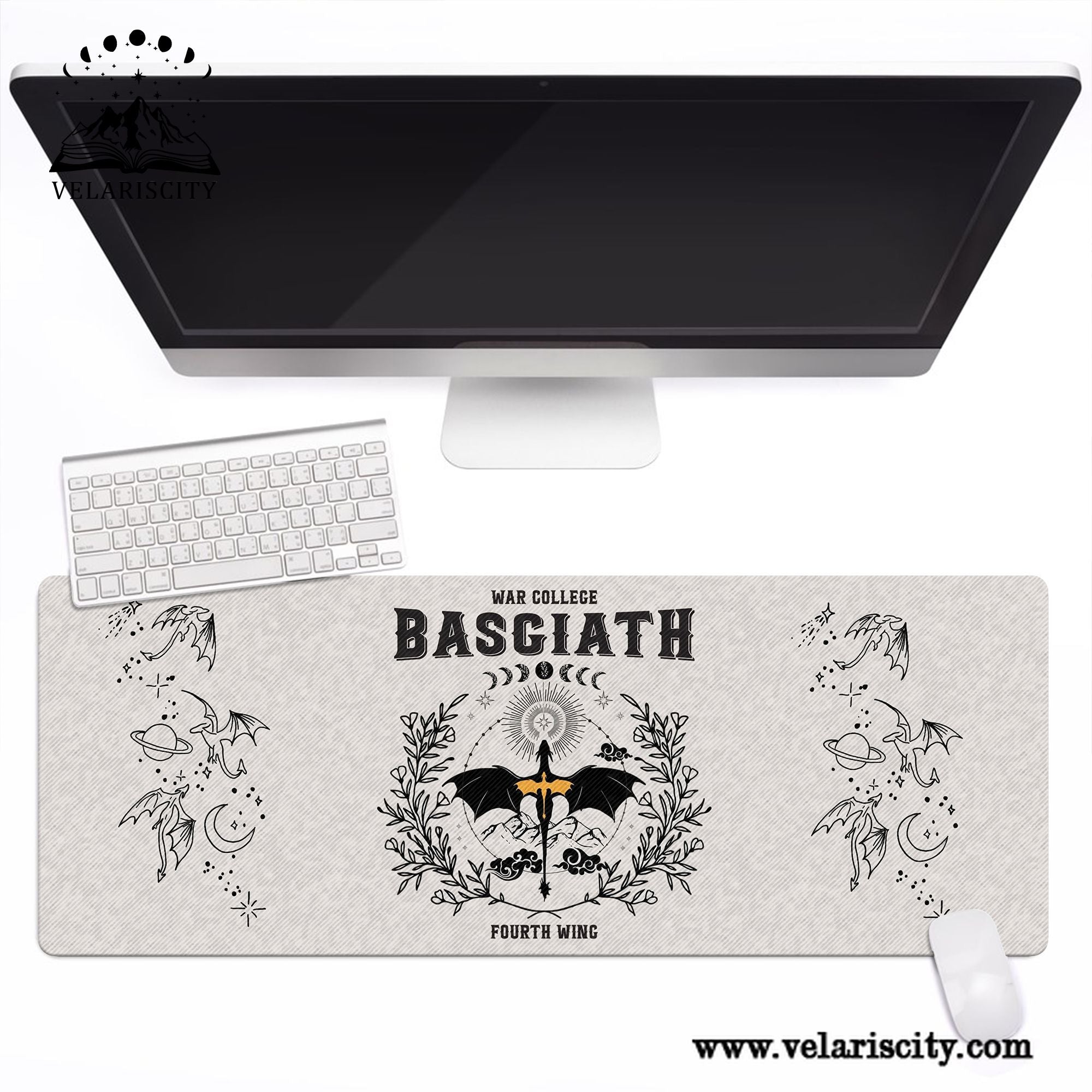 Fourth Wing Basgiath War College Desk Mat, Dragon Riders Mouse Pad, Empyrean Series Desk Pad Gift DMVLR10