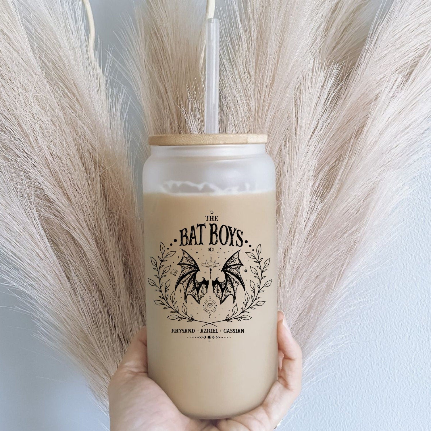 The Bat Boys Glass Tumbler, ACOTAR Iced Coffee Cup, Book Lover Gift, Fantasy Genre Coffee Mug, SJM Merch GLVLR26