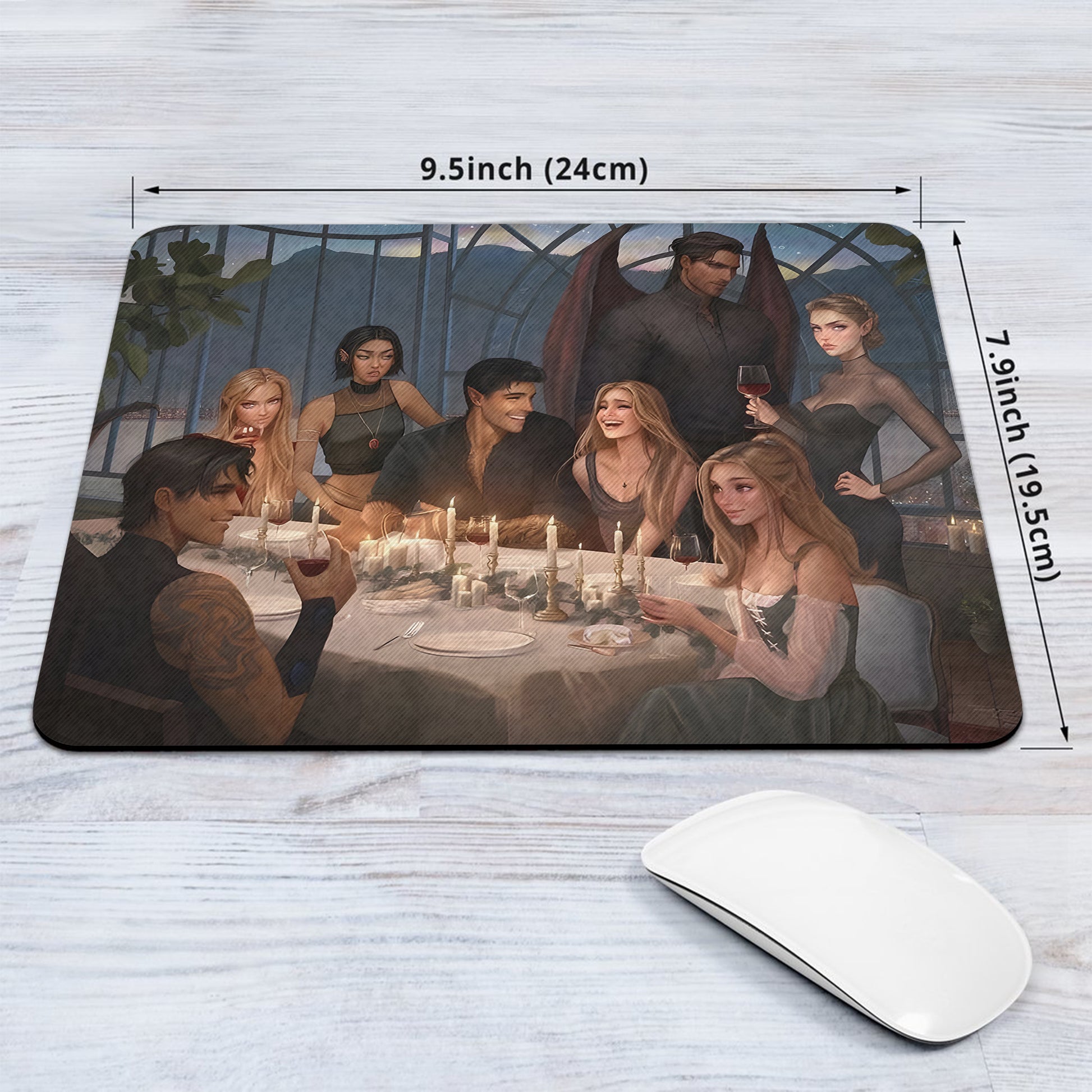 ACOTAR Desk Mat. Inner Circle Dinner Scene, A Court of Thorns and Roses Mouse Pad, Gifts For Fan DMVLR29