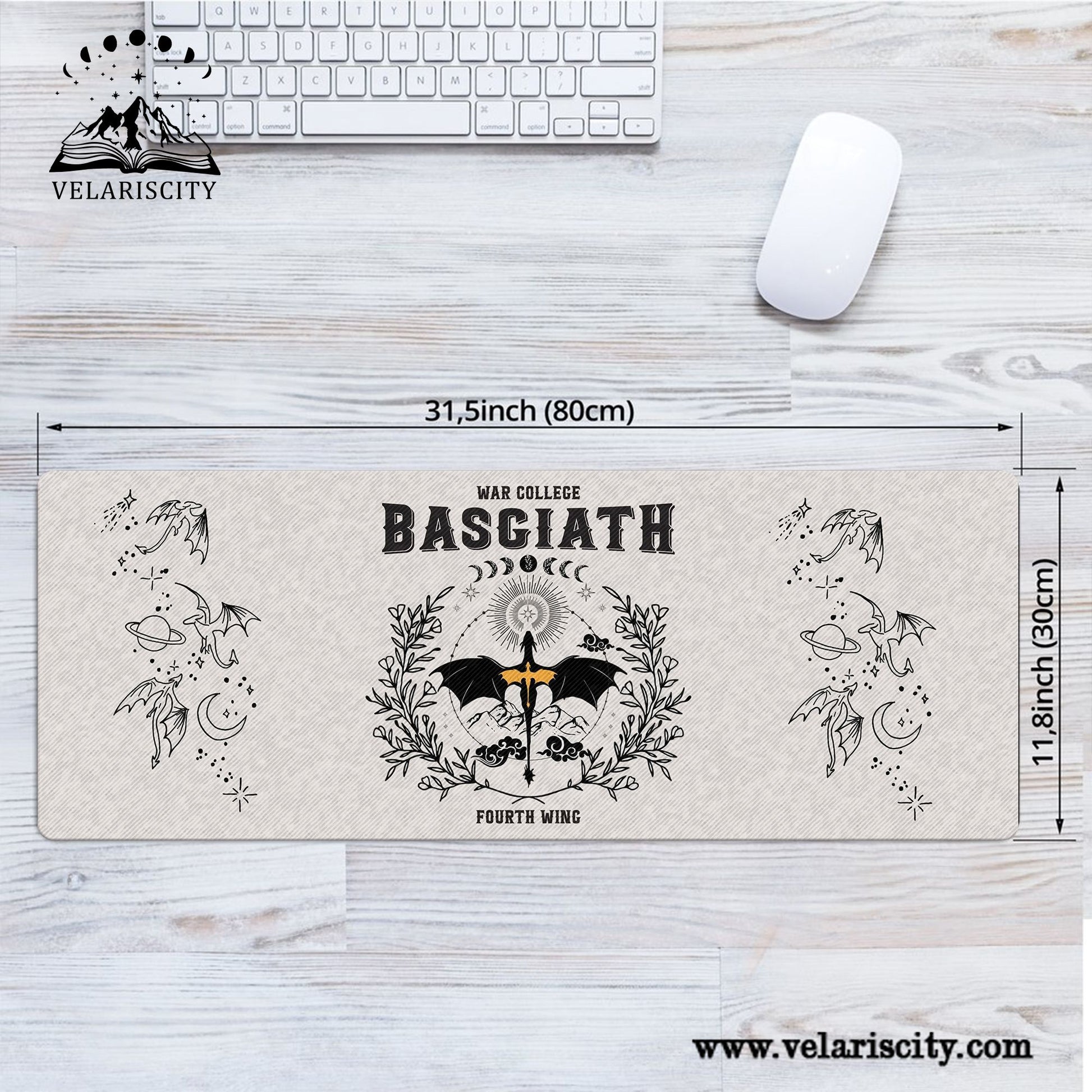Fourth Wing Basgiath War College Desk Mat, Dragon Riders Mouse Pad, Empyrean Series Desk Pad Gift DMVLR10