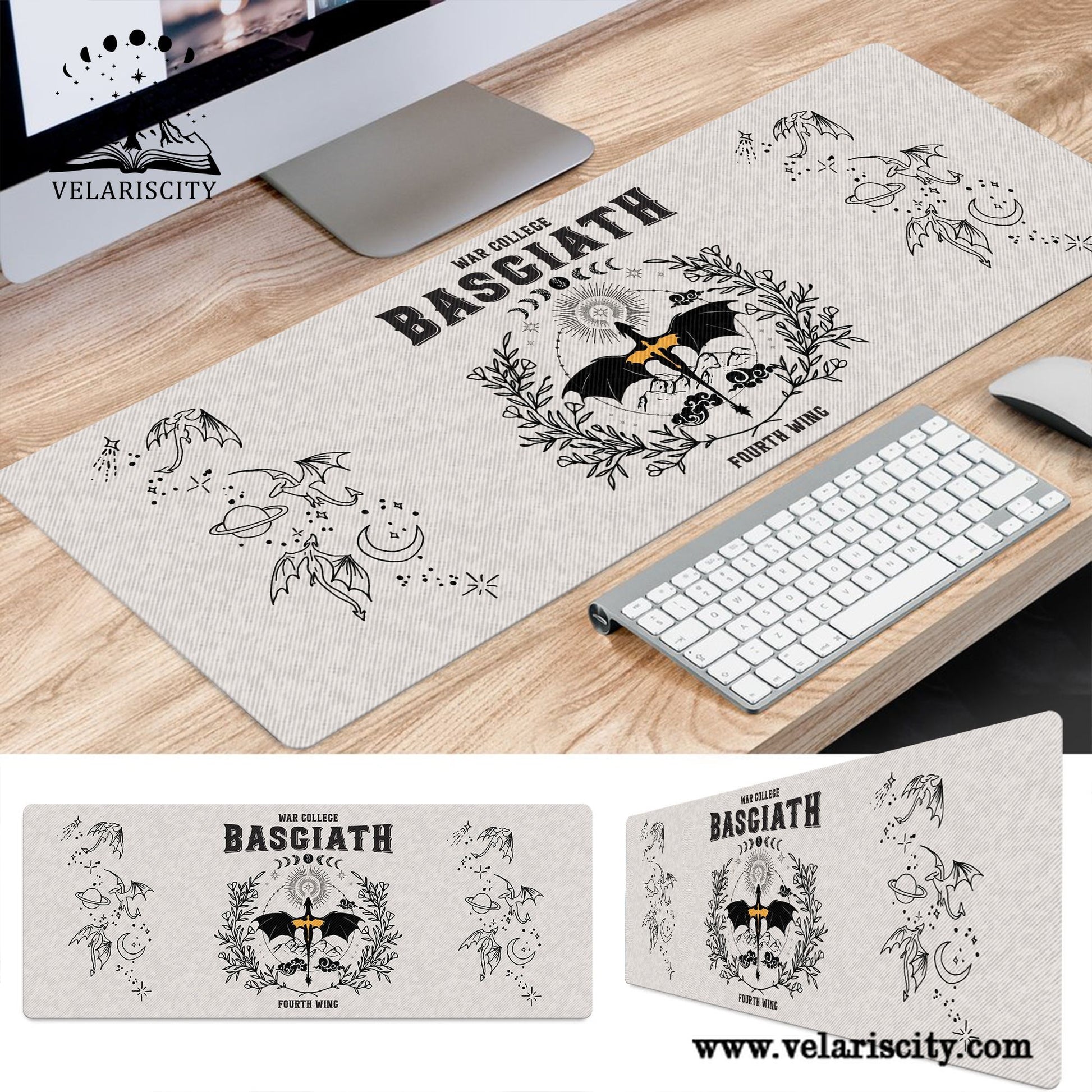 Fourth Wing Basgiath War College Desk Mat, Dragon Riders Mouse Pad, Empyrean Series Desk Pad Gift DMVLR10