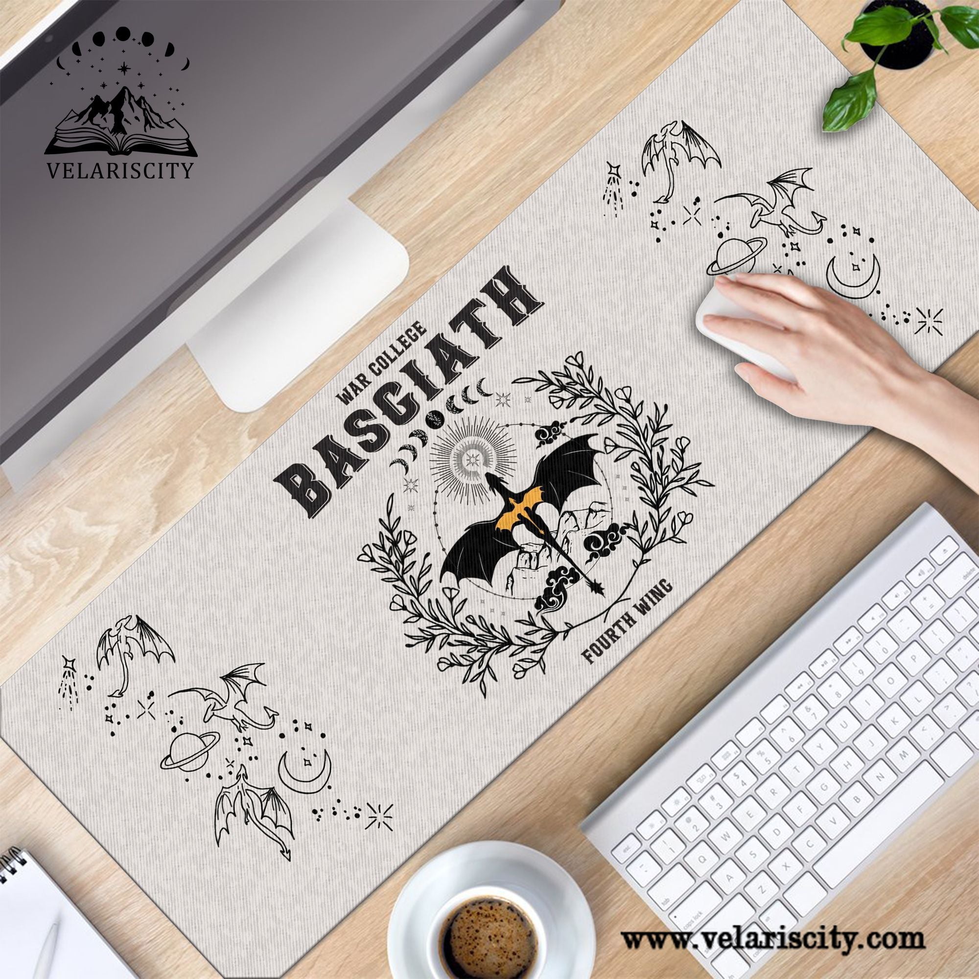 Fourth Wing Basgiath War College Desk Mat, Dragon Riders Mouse Pad, Empyrean Series Desk Pad Gift DMVLR10