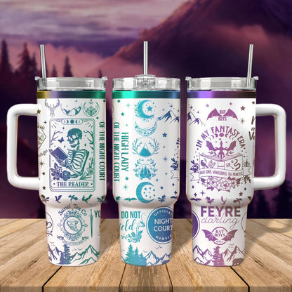 Book Reader Tumbler 30oz/40oz, In My Fantasy Era Tumbler, Feyre Darling Acotar Tumbler. VLR21