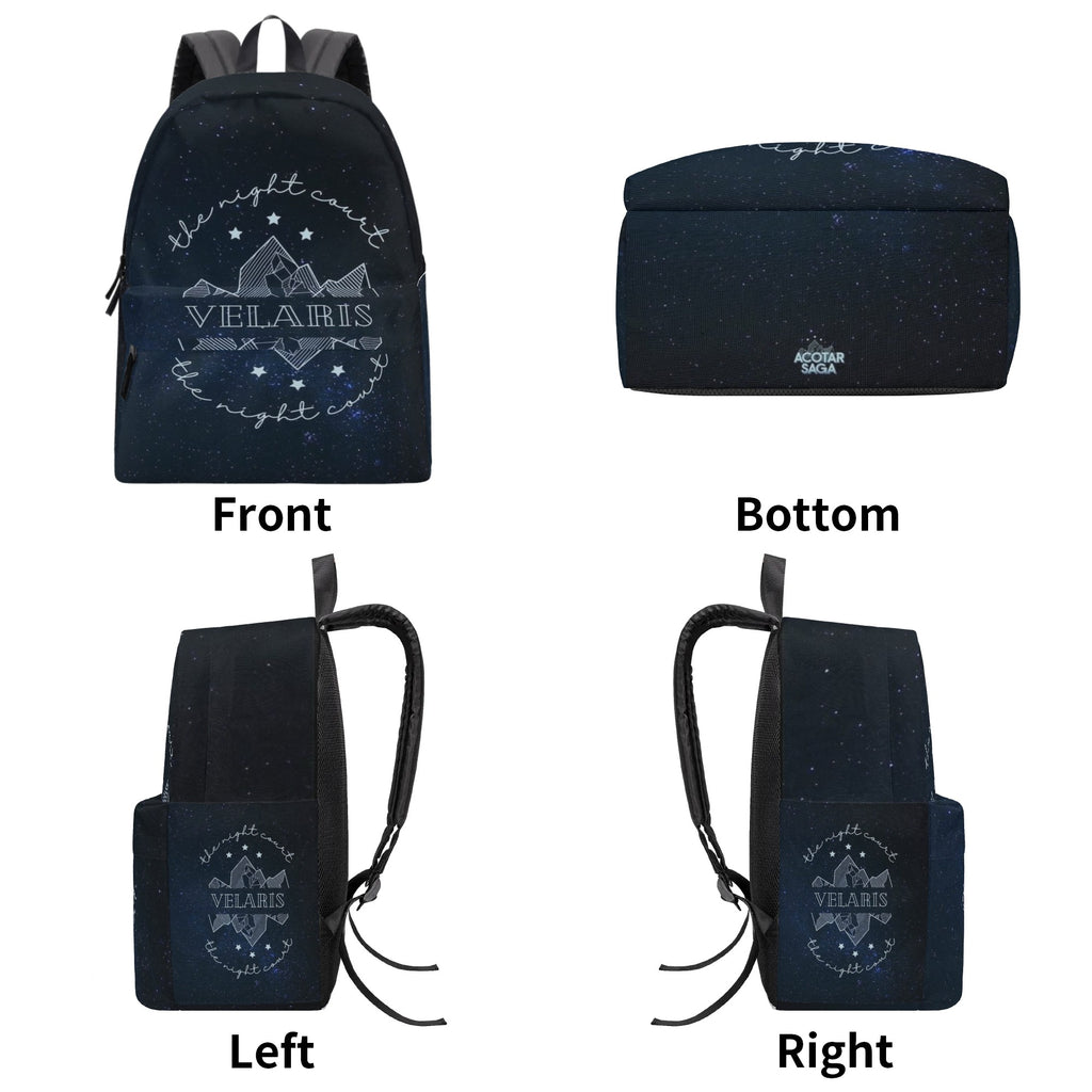 The Night Court Velaris Backpack, ACOTAR Inspirational Quotes Backpack, Elegant Literary Quote School Backpack, Book Lover Gift BPVLR37