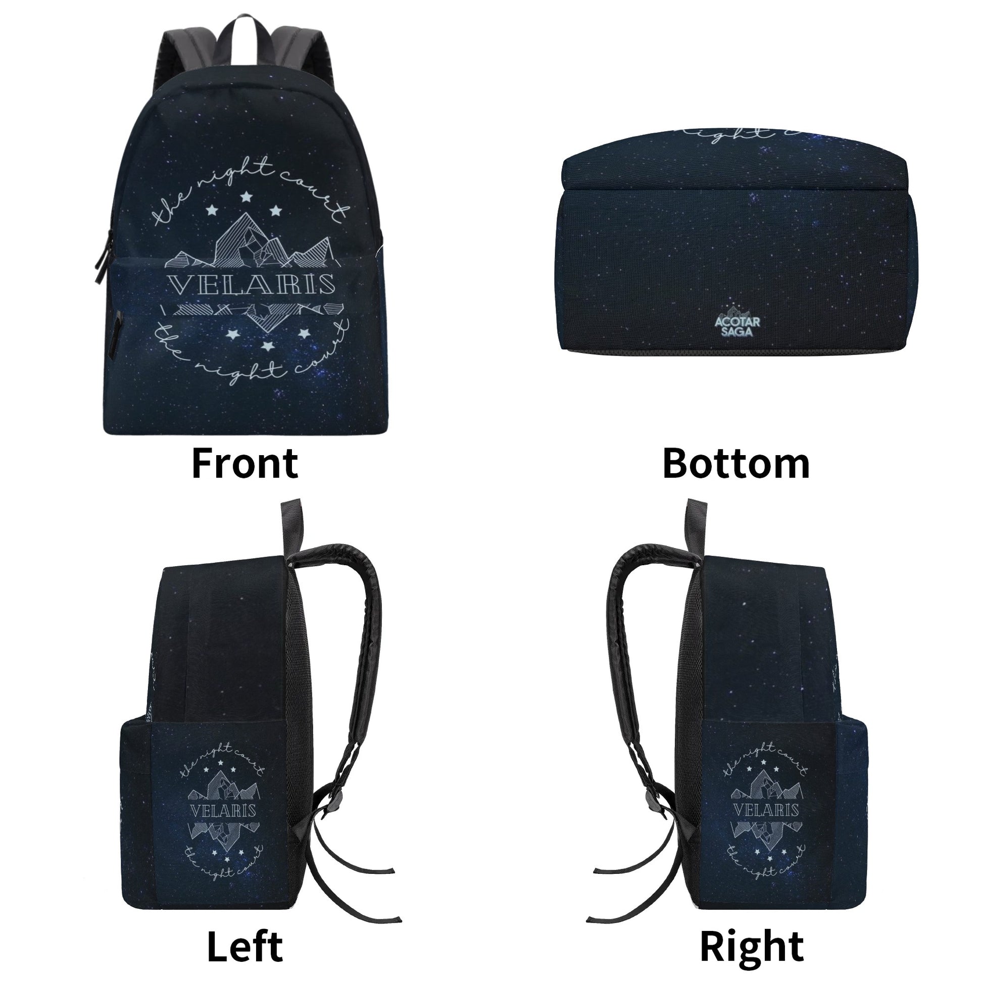 The Night Court Velaris Backpack, ACOTAR Inspirational Quotes Backpack, Elegant Literary Quote School Backpack, Book Lover Gift BPVLR37