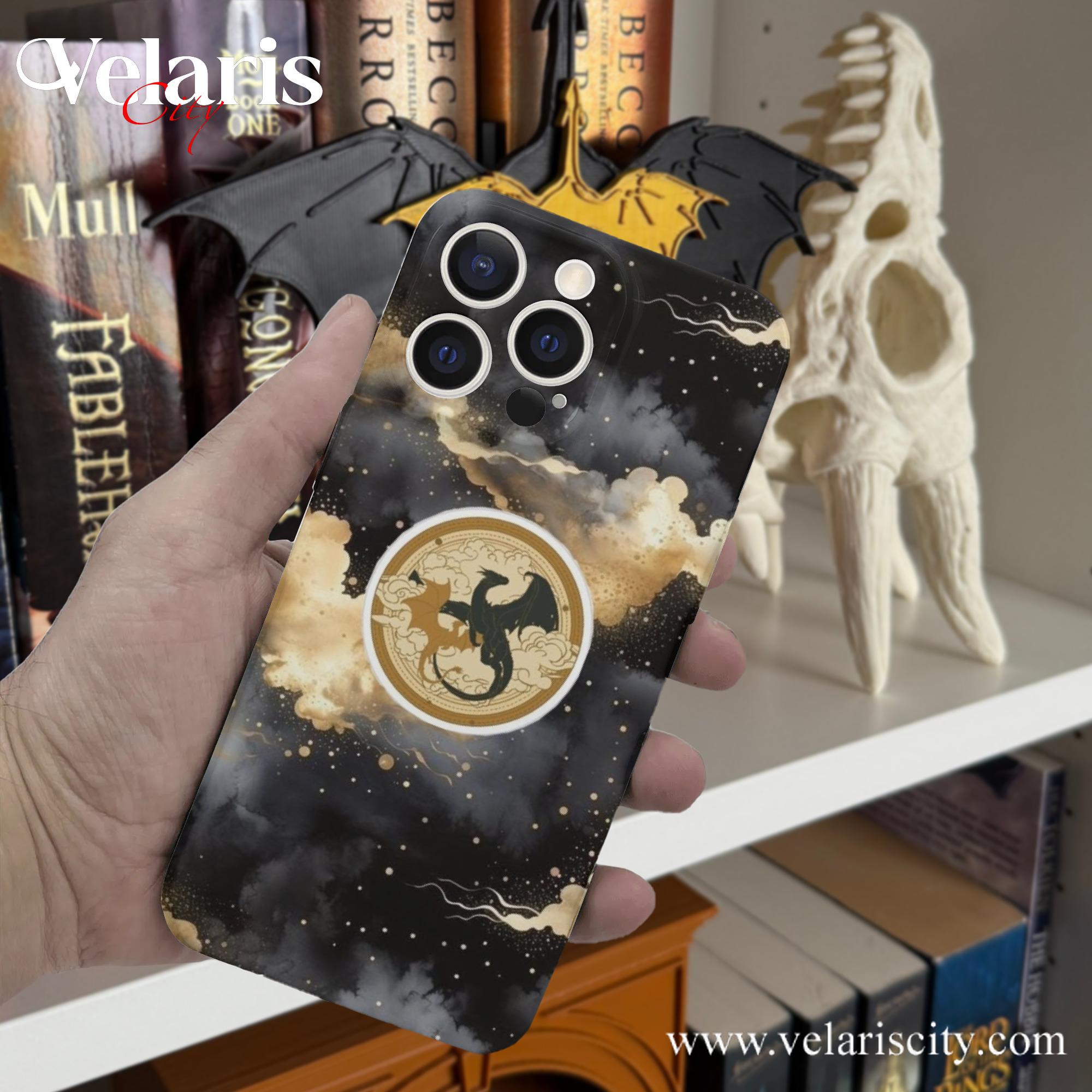 Phone Case Fourth Wing Inspired Dual Dragons - Fourth Wing Inspired Design, Fantasy Novel iPhone Cover, Book Lover Gift PCVLR27