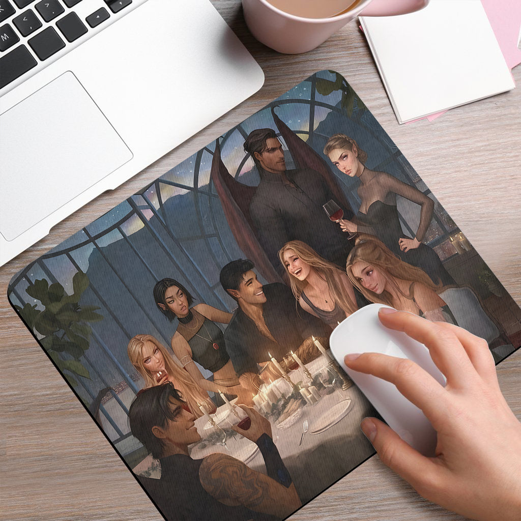 ACOTAR Desk Mat. Inner Circle Dinner Scene, A Court of Thorns and Roses Mouse Pad, Gifts For Fan DMVLR29