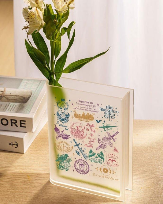 Throne of Glass Inspired Book Shaped Vase, Fantasy Acrylic Vase, Sarah J Maas Shelf Decor, Acrylic Book Vase, Romantasy Reader Shelf VLRBV27