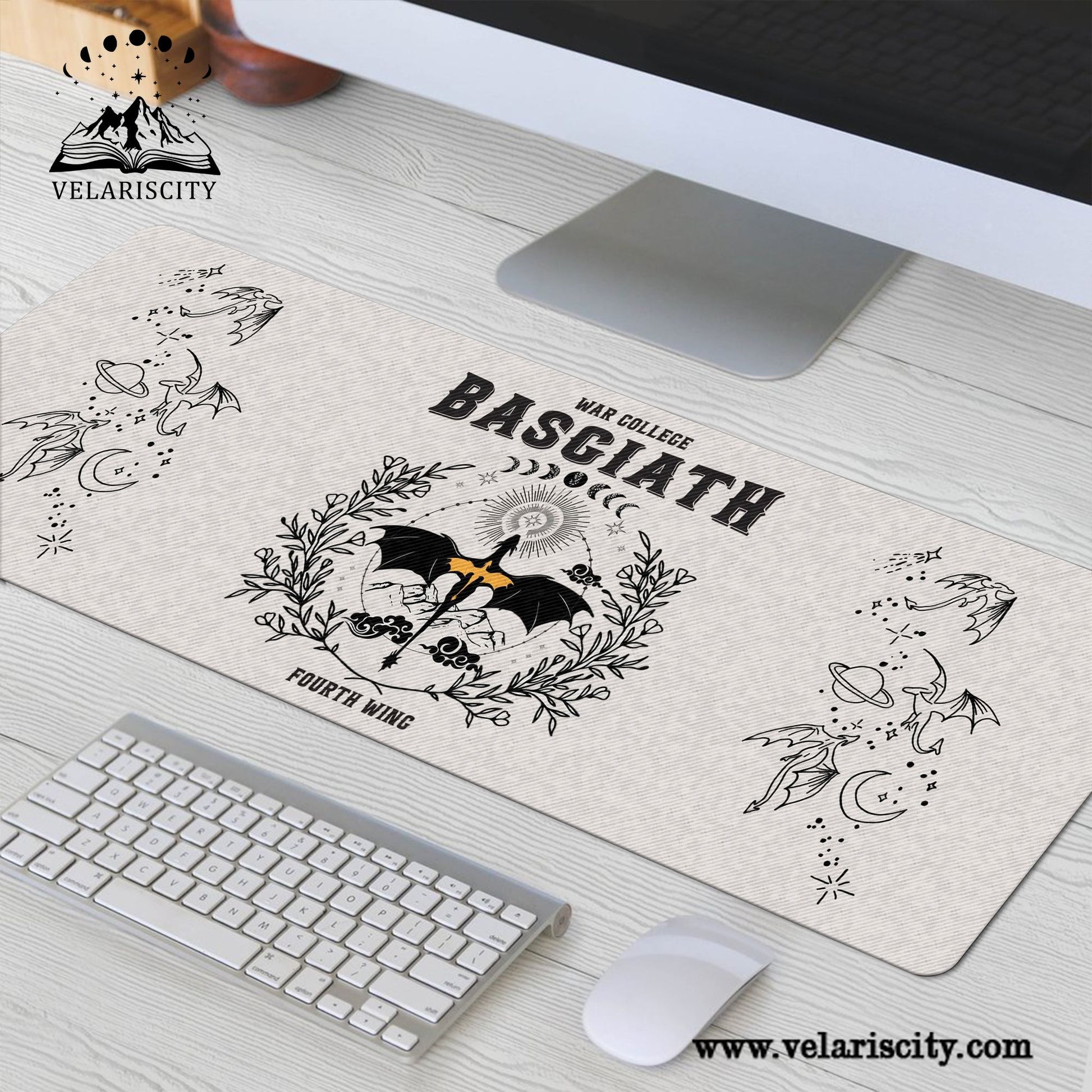 Fourth Wing Basgiath War College Desk Mat, Dragon Riders Mouse Pad, Empyrean Series Desk Pad Gift DMVLR10